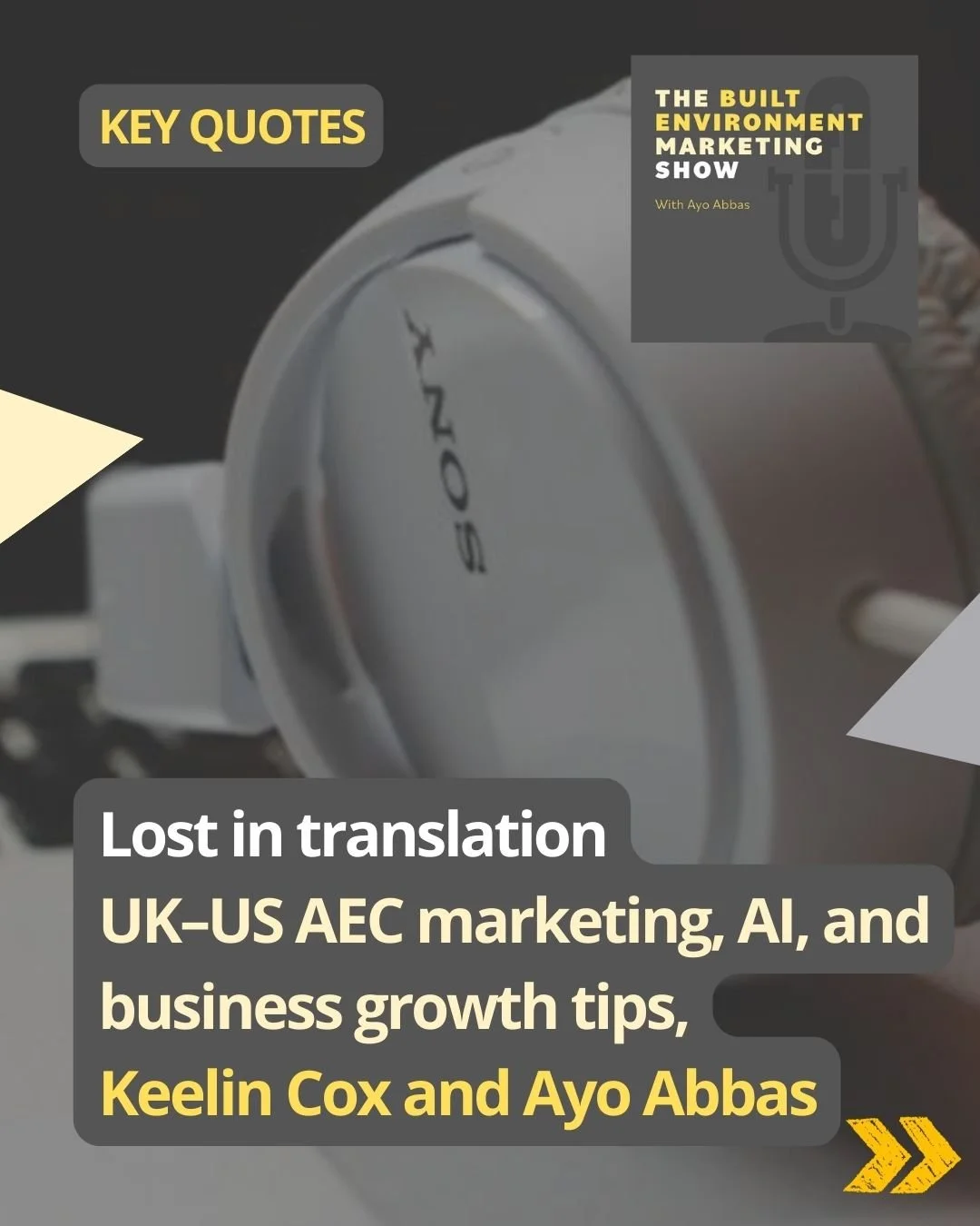How does AEC marketing work in UK and US - check out some Cross-border marketing insights in the latest episode of The Built Environment Marketing Show

I had a brilliant conversation with Keelin Cox, CPSM, ENV SP Cox from the AEC Marketeer podcast a