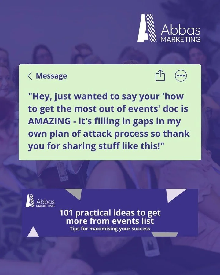 Guilty as charged.....
 
......I have committed a basic crime that'll resonate with all fellow seasoned marketers! created a genuinely useful resource, 101 Ways to Get the Most Out of Events, launched it to minimal fanfare in May by promoting it.....