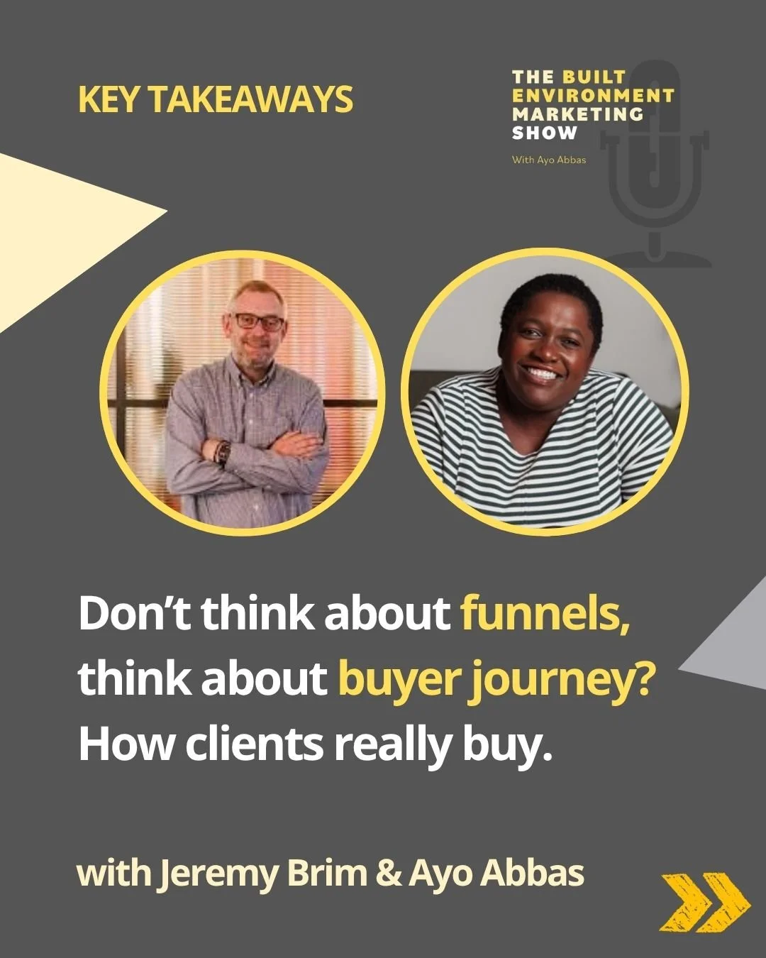 The discussion about funnels not being the best way to figure out what's happening within a company's sales process came up in my work this week. 

So it's timely to share this carousel made up of quotes from my current podcast episode with Jeremy Br