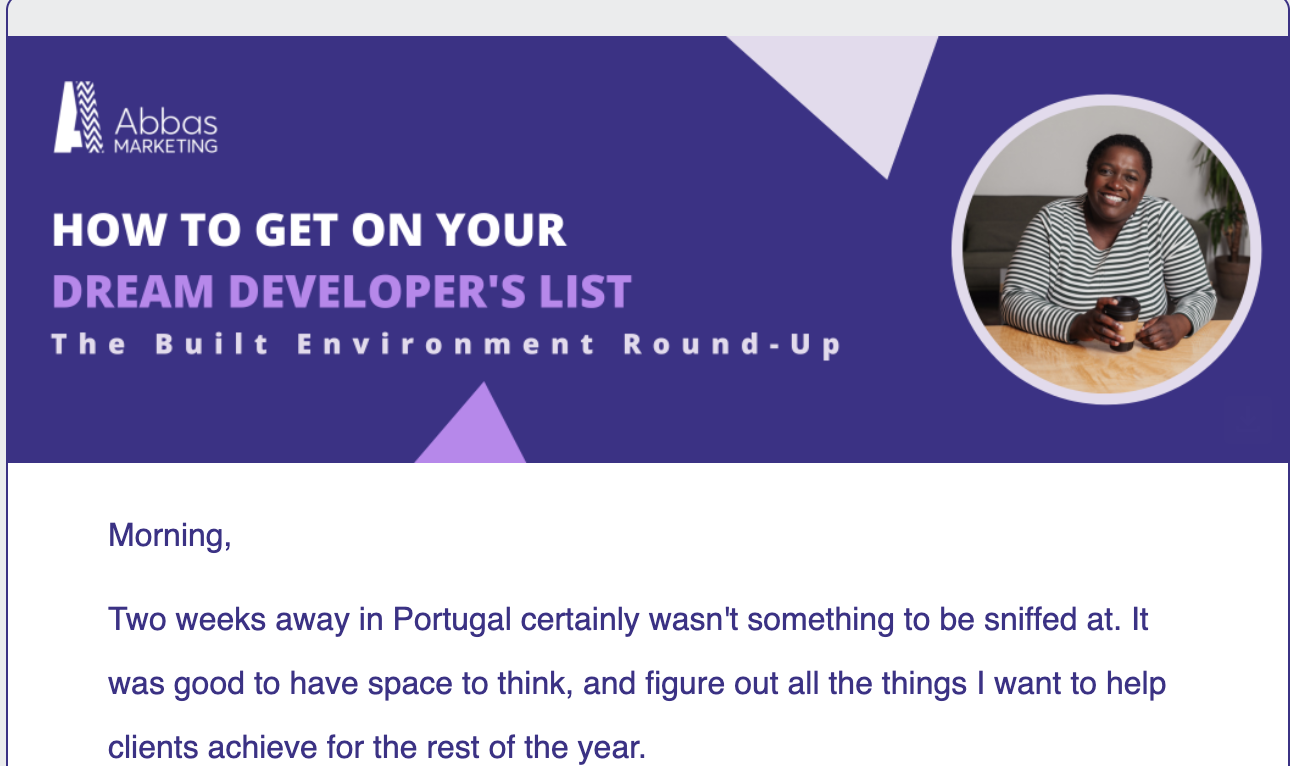The Built Environment Round-Up newsletter masthead