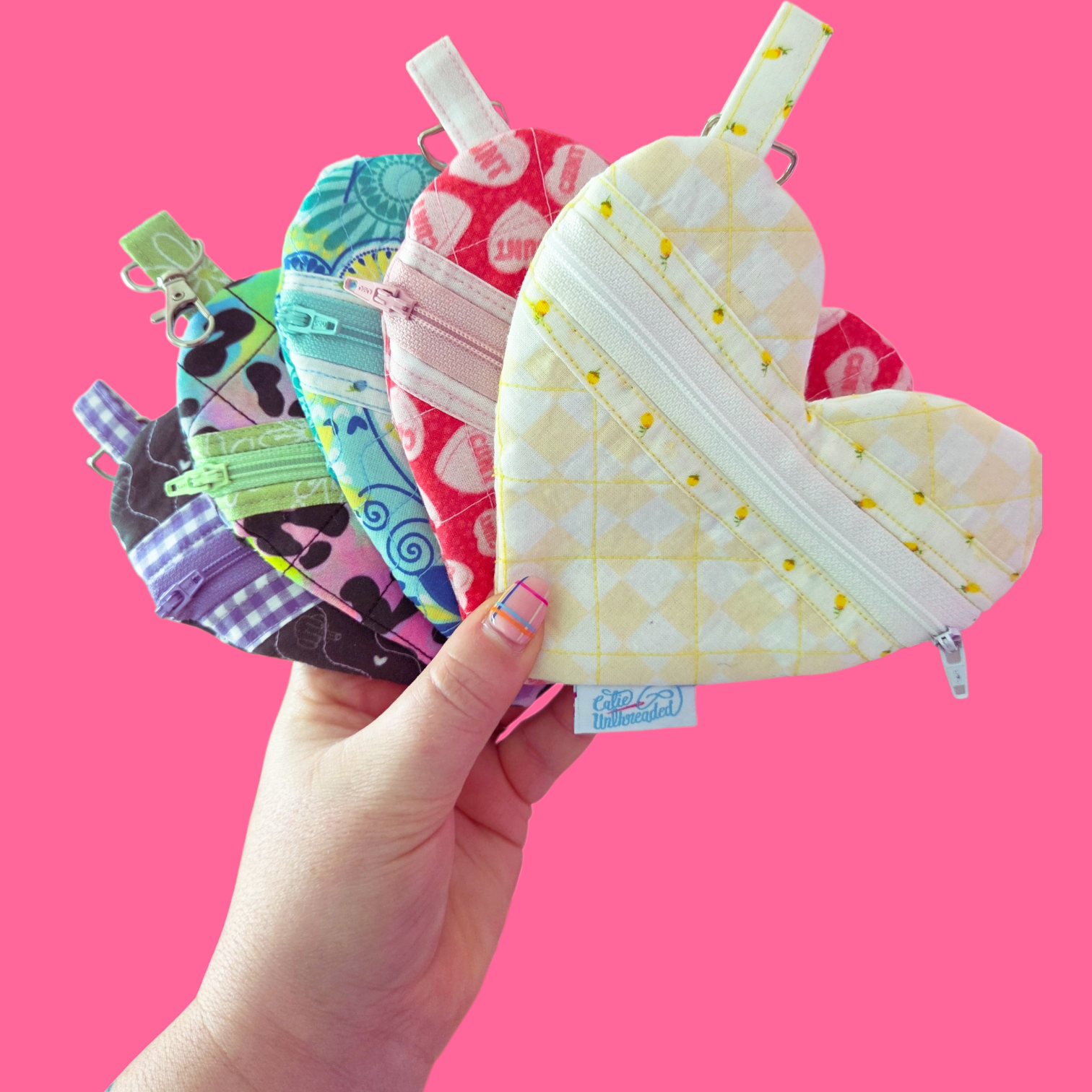 Mini Quilted Heart Pouches