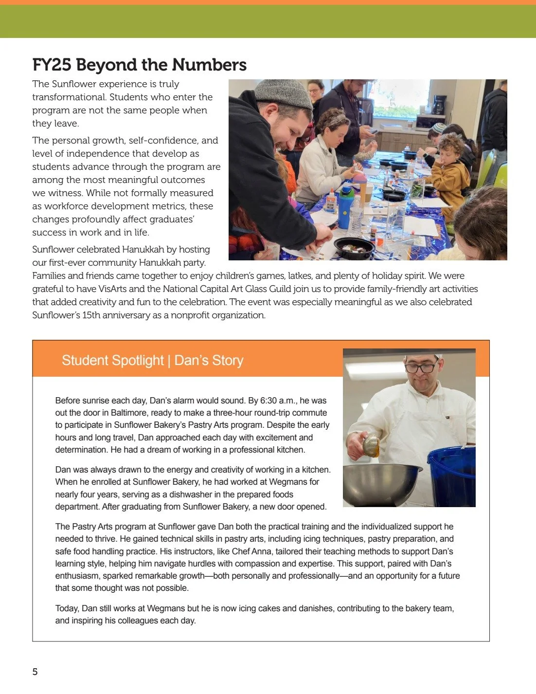 Sunflower Bakery | FY2025 Impact Report — student spotlight