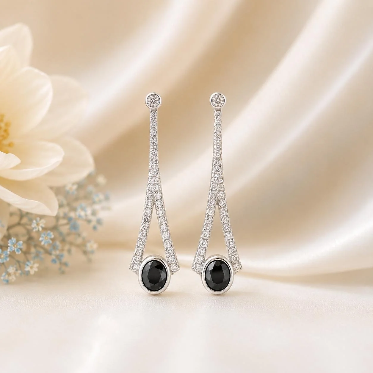 18K Celeste Spinel Dangling Earring