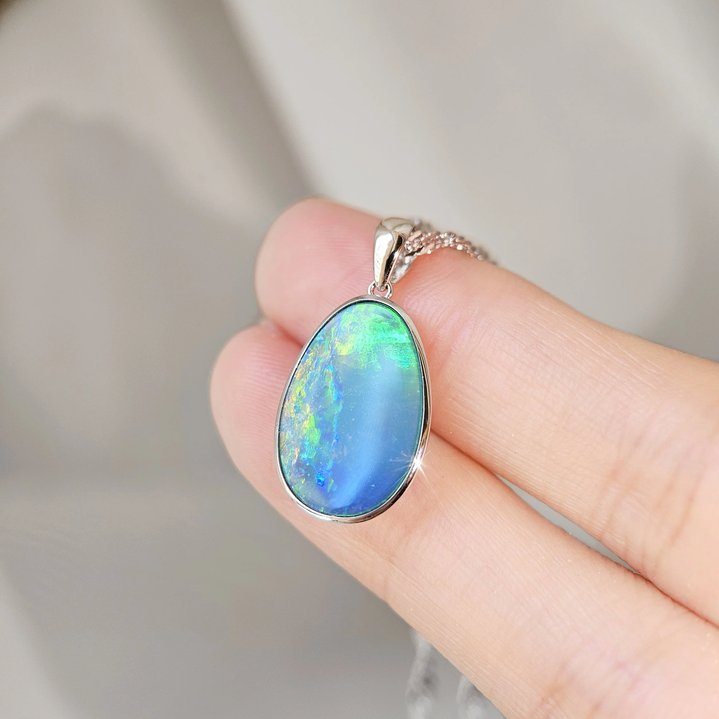 Blue Current Marina Australian Doublet Opal Pendant