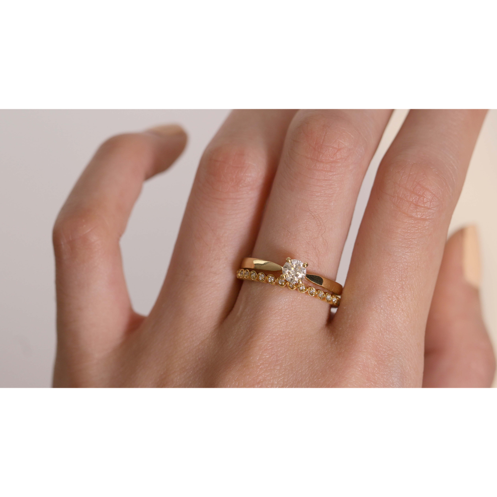 18K Mini Beaded Diamond Ring CUSTOM MADE 4-6 WEEKS — Lovélle