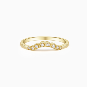 18K Petite Vintage Crown Diamond Band