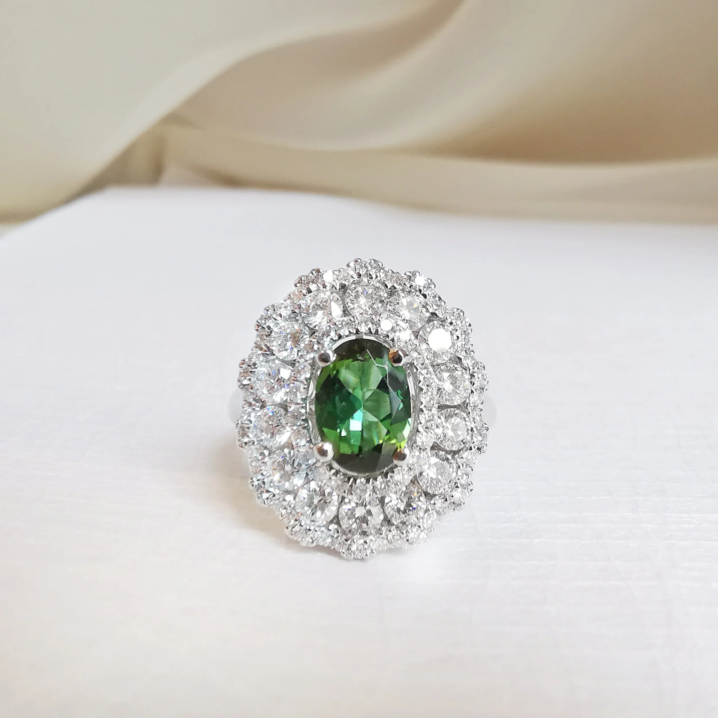 Ruffled Lace Tourmaline Ring