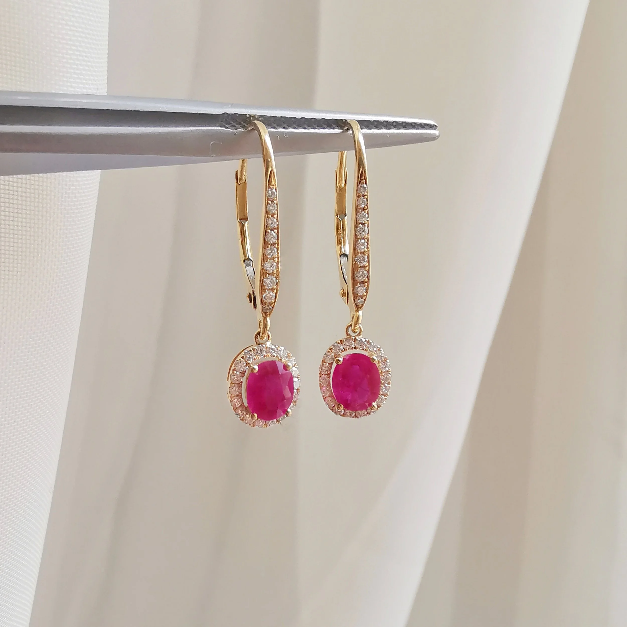 Ruby Shepherds Hook Earrings