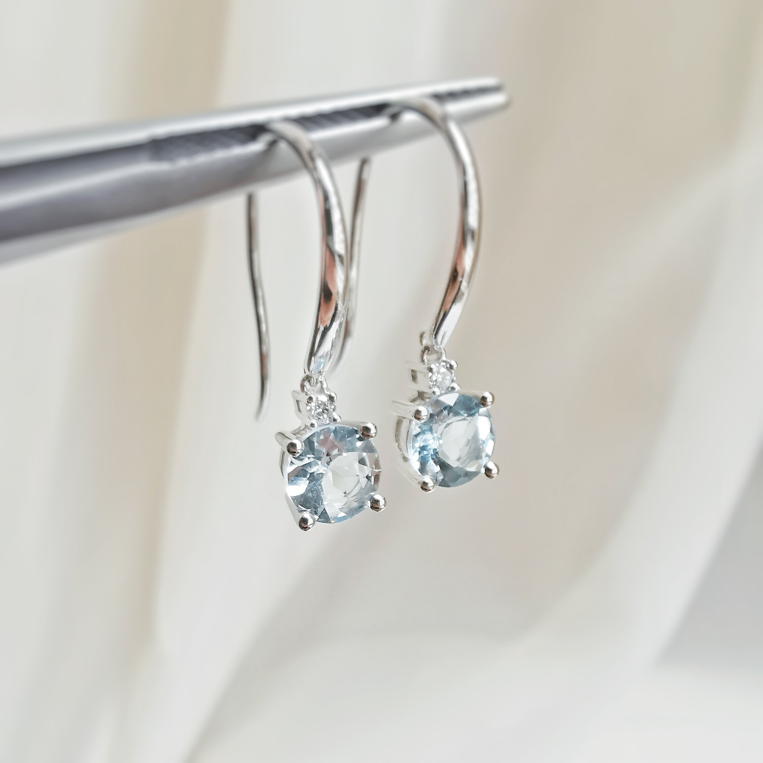 Aquamarine Earrings Dangle in Sterling Silver, March Birthstone Earrings, Aquamarine  Jewelry, 19th Anniversary Gifts for Her thuvien.quangtri.gov.vn