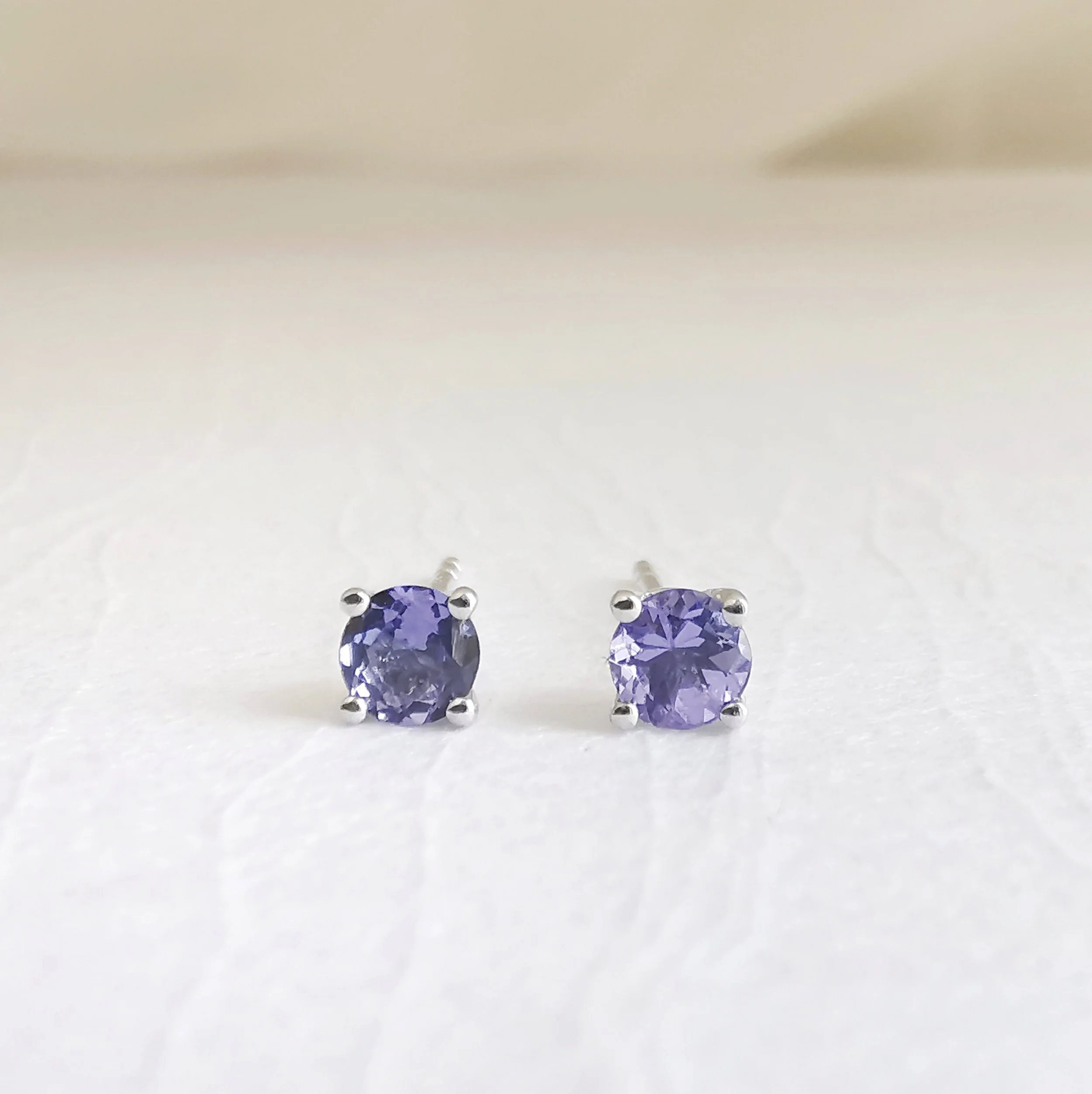 Tanzanite Dots Stud Earrings