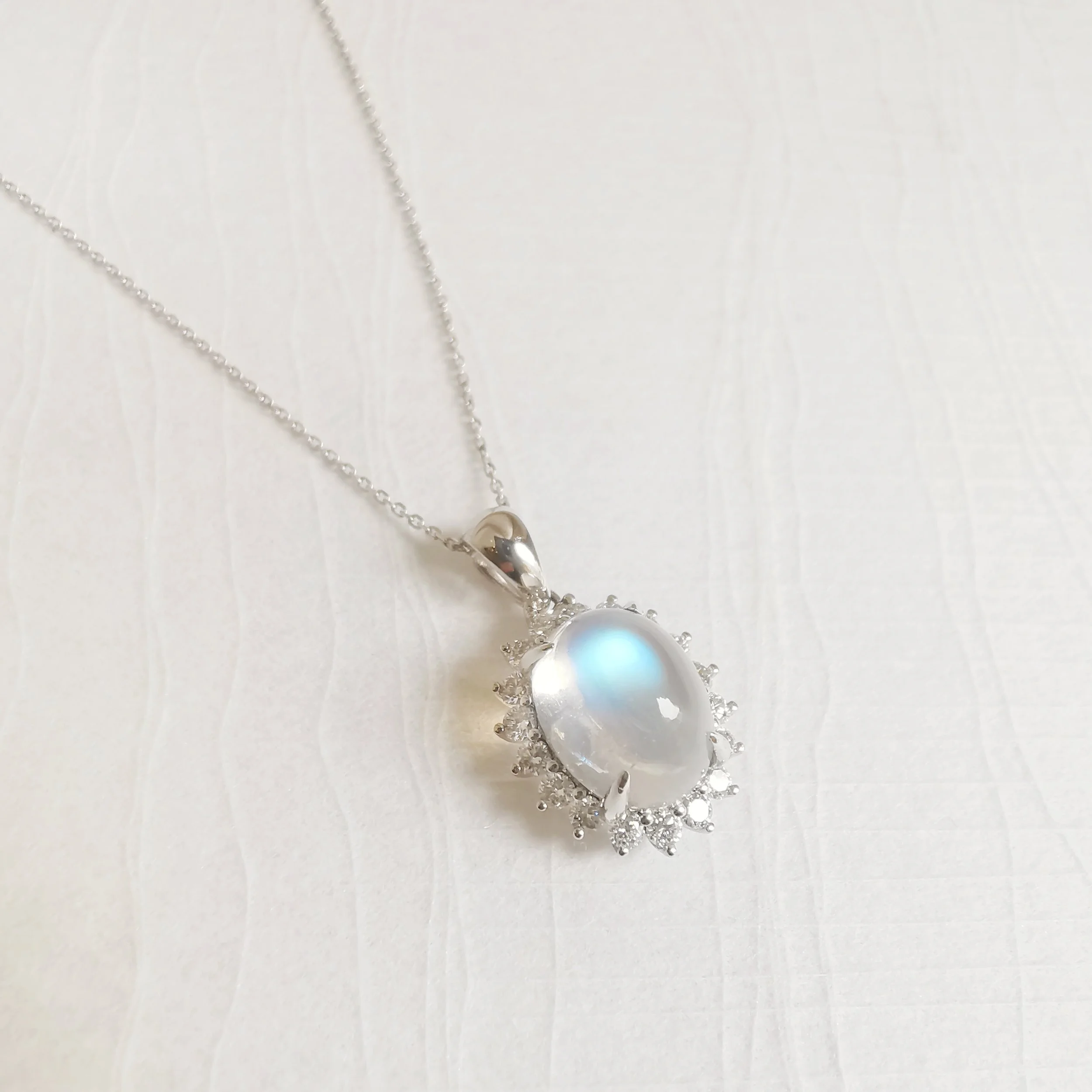 Oval Moonstone Pendant (Custom make 4-6 weeks)