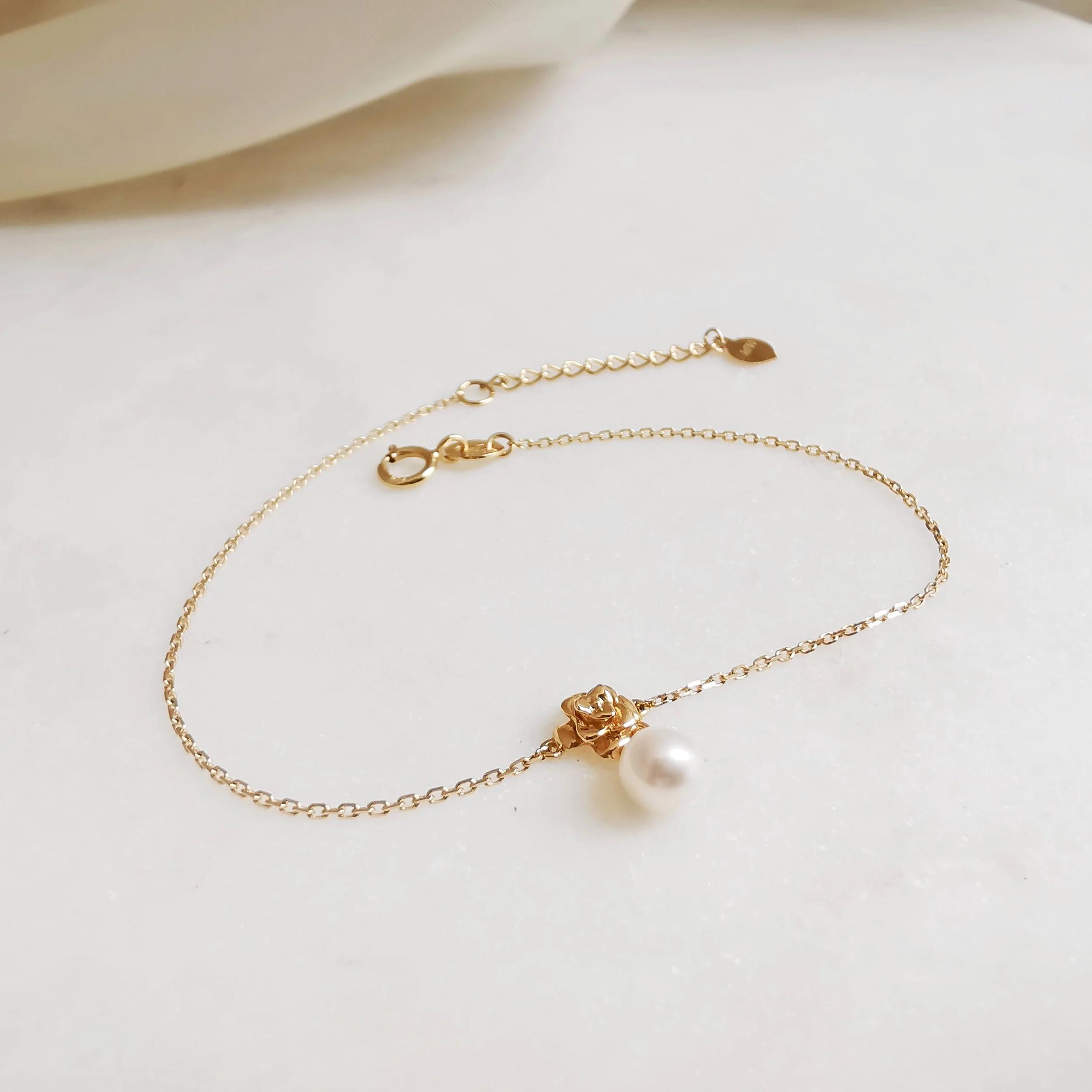 18K Rose Pearl Bracelet