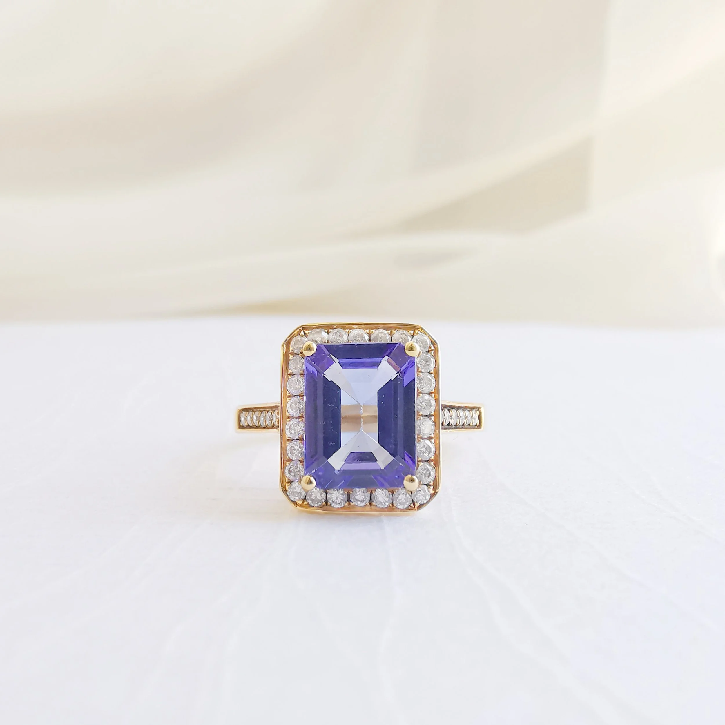 Emerald cut Tanzanite Ring