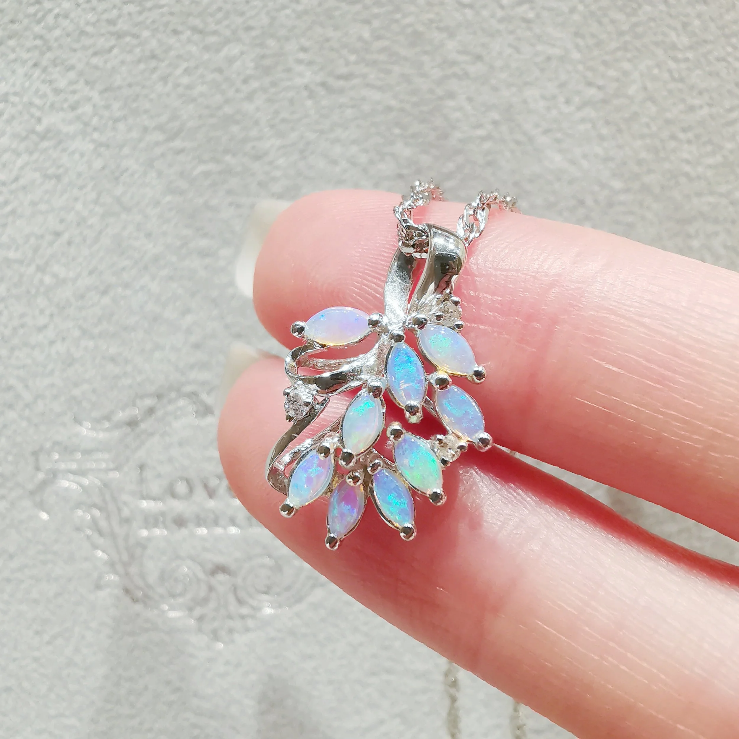 Peacock Feathers Opal Pendant