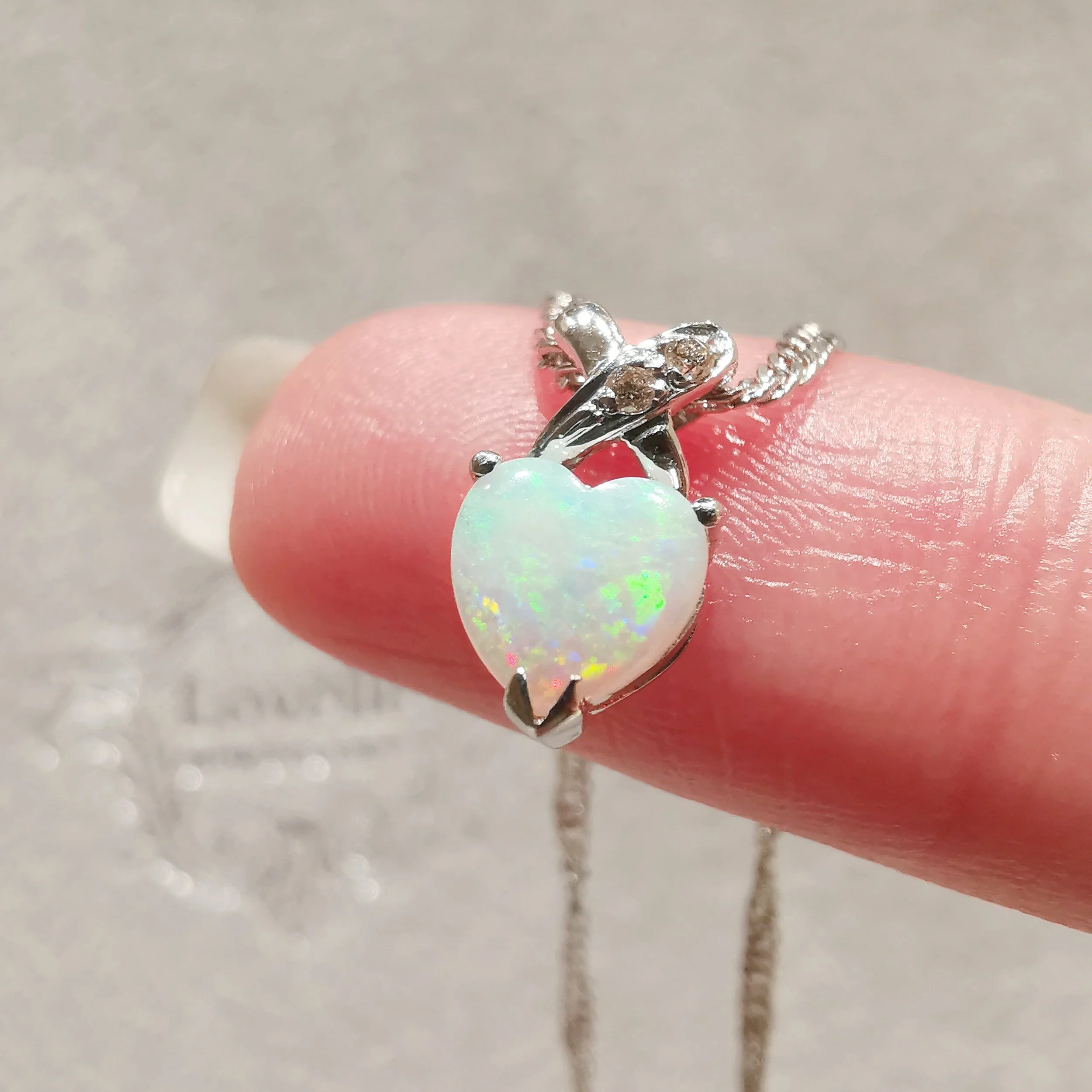 Opal Heart Link Pendant