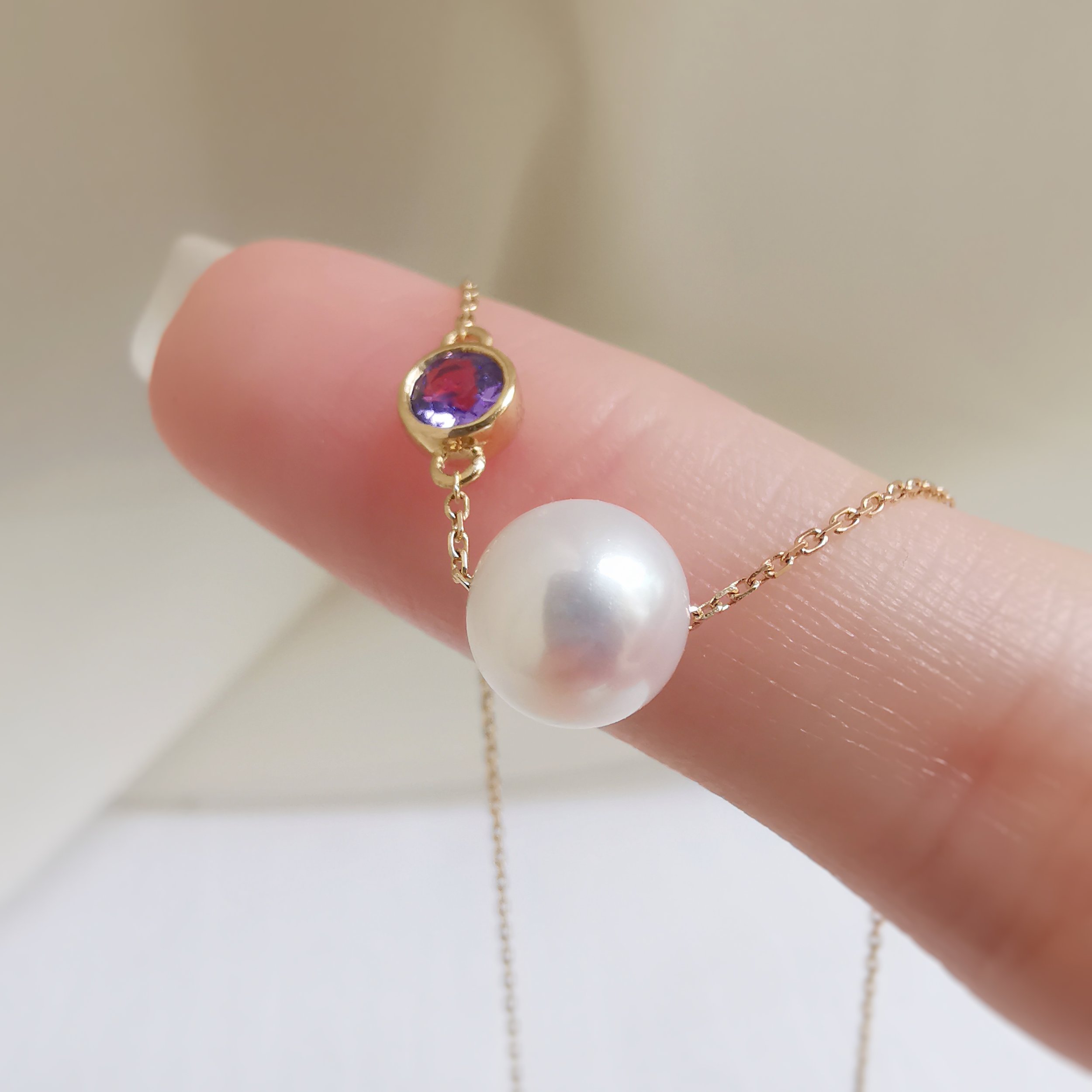'Leo' Tanzanite and Pearl Necklace