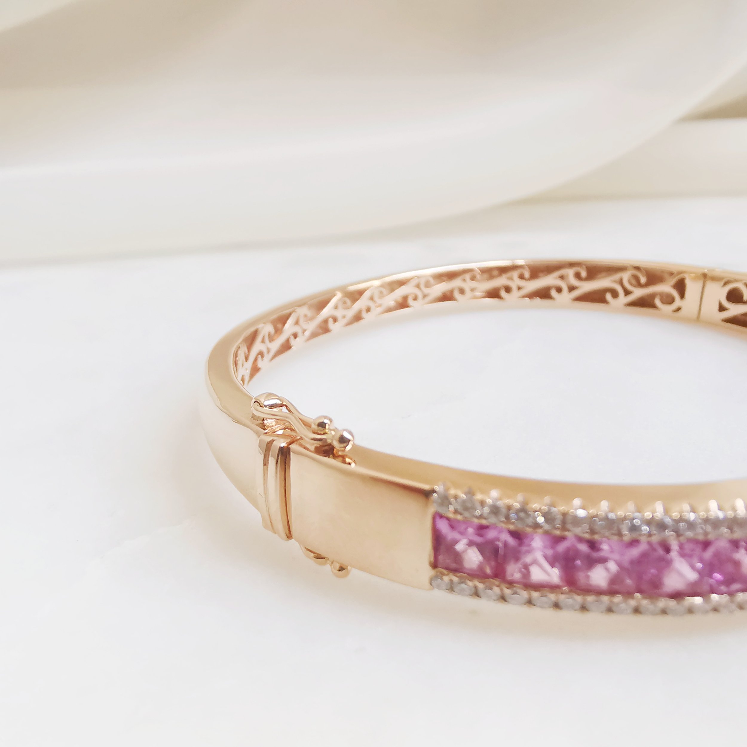 Pink Sapphire Petal Bangle – Sevun Design