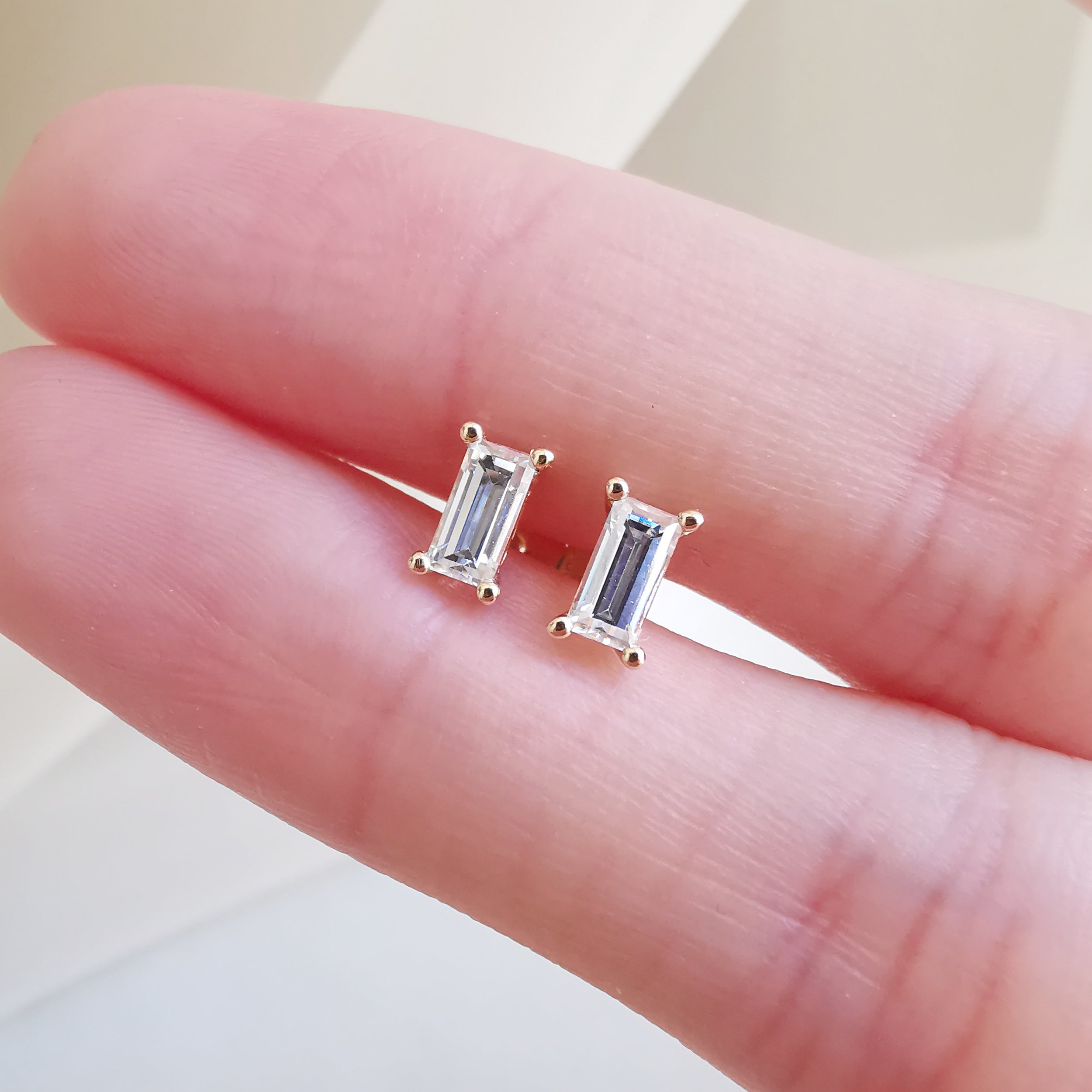 14K Basata Petite Baguette Moissanite Stud Earrings 1.jpeg