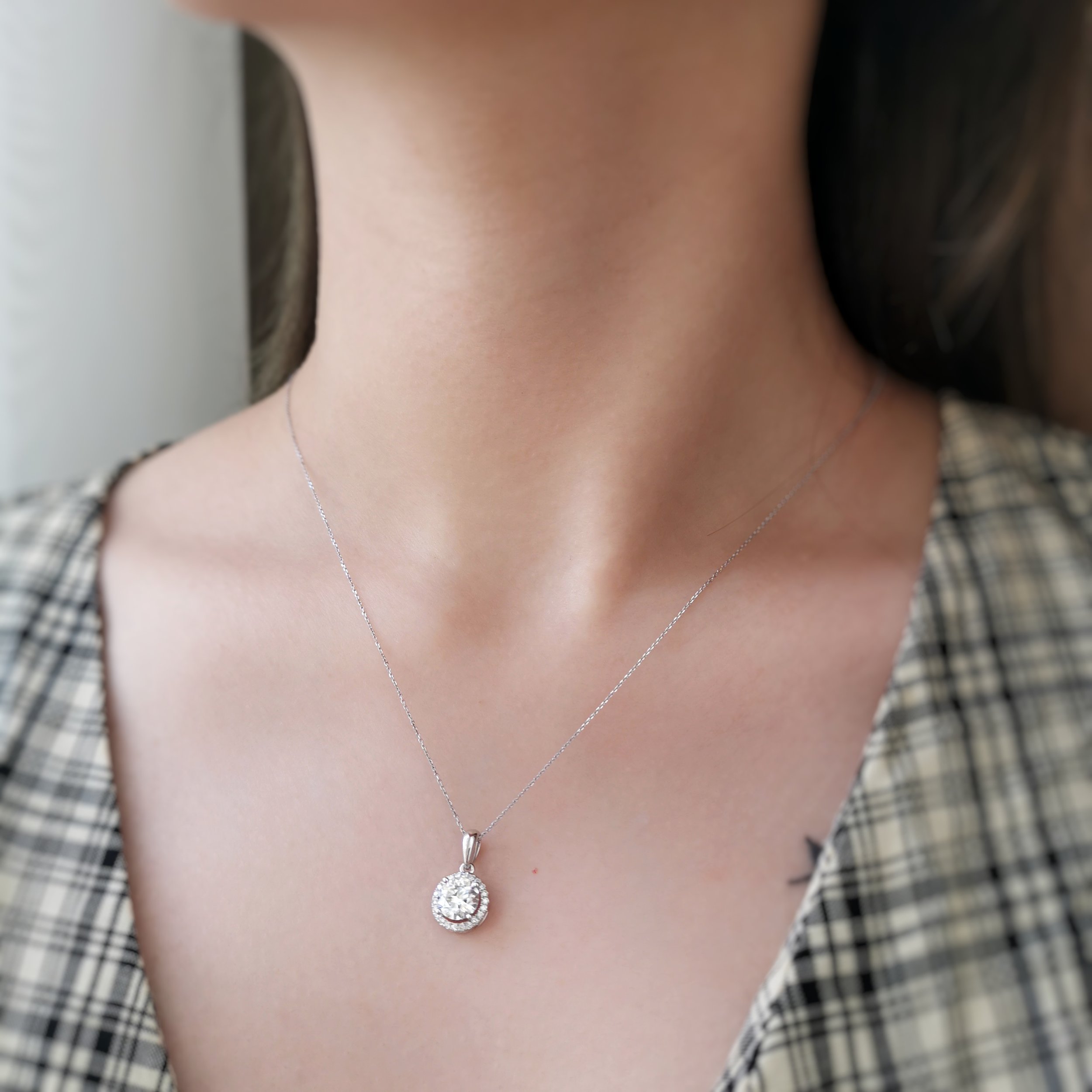 14K Briosca Round Moissanite Solitaire Pendant with Diamond 5.jpeg