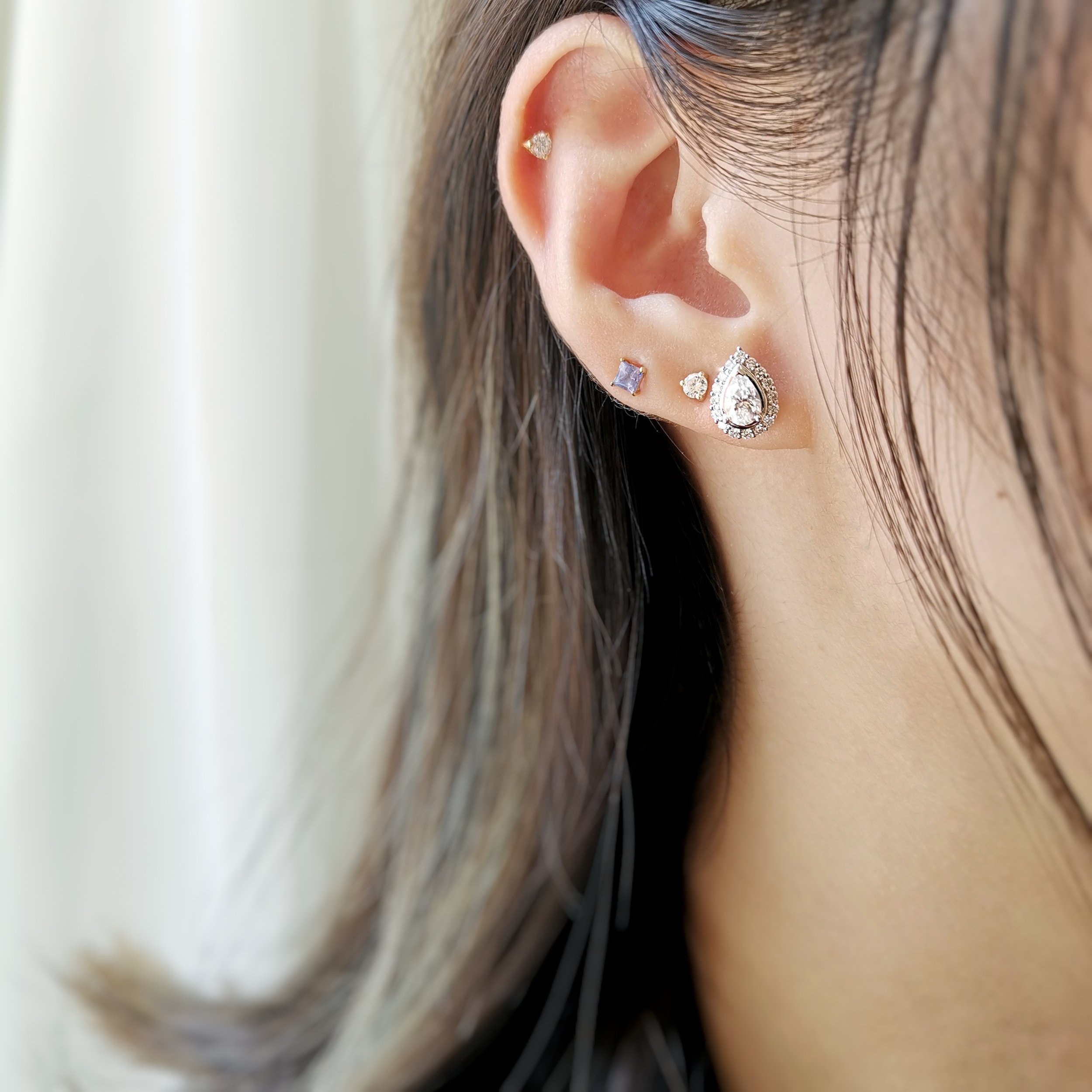 14K Damea Pear Solitaire Moissanite Stud Earrings 5.jpeg