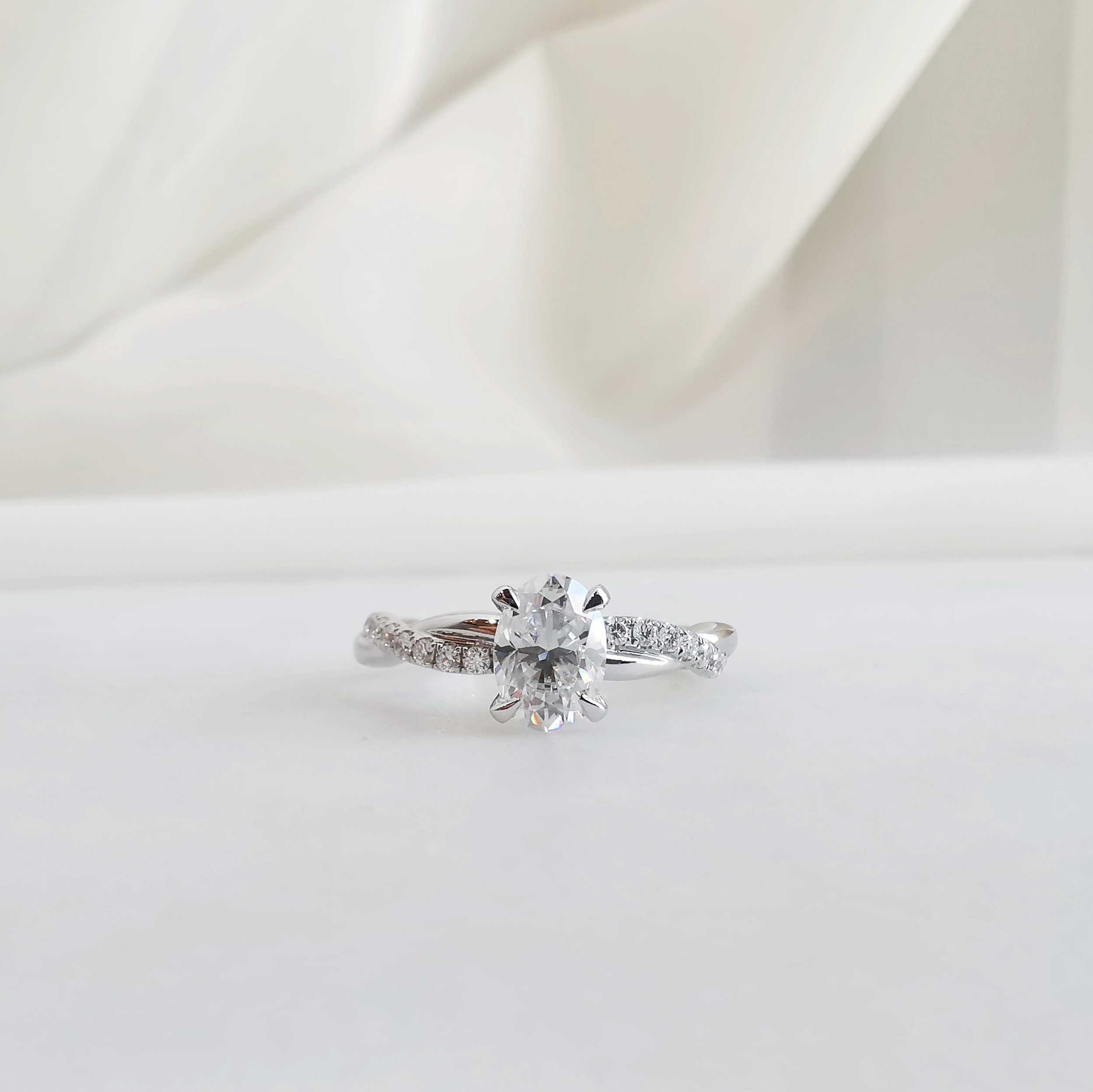 14K Wisteria Oval Solitaire Moissanite Ring with Diamonds 1.jpeg