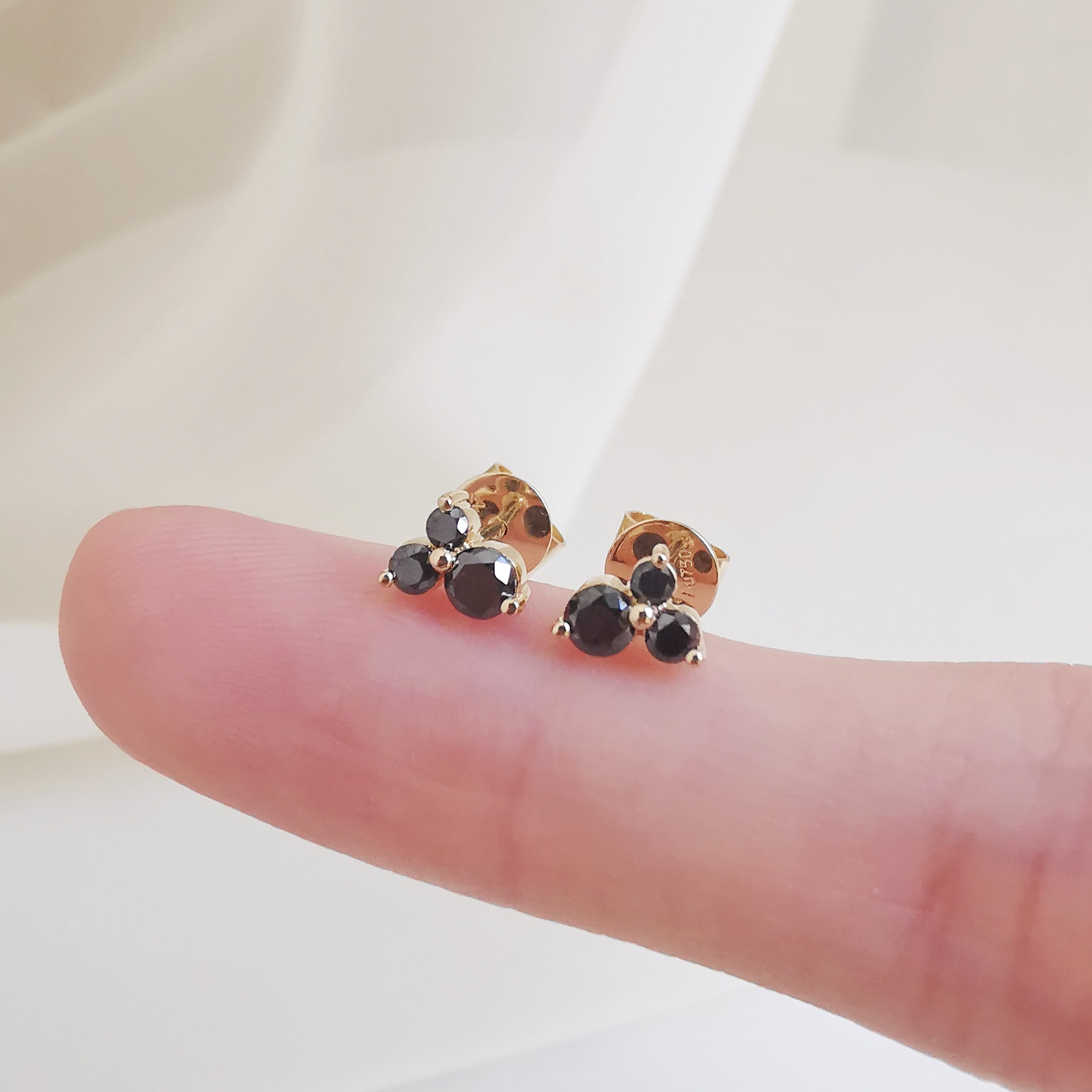18K Sitora Black Diamond Cluster Stud Earrings 2.jpeg