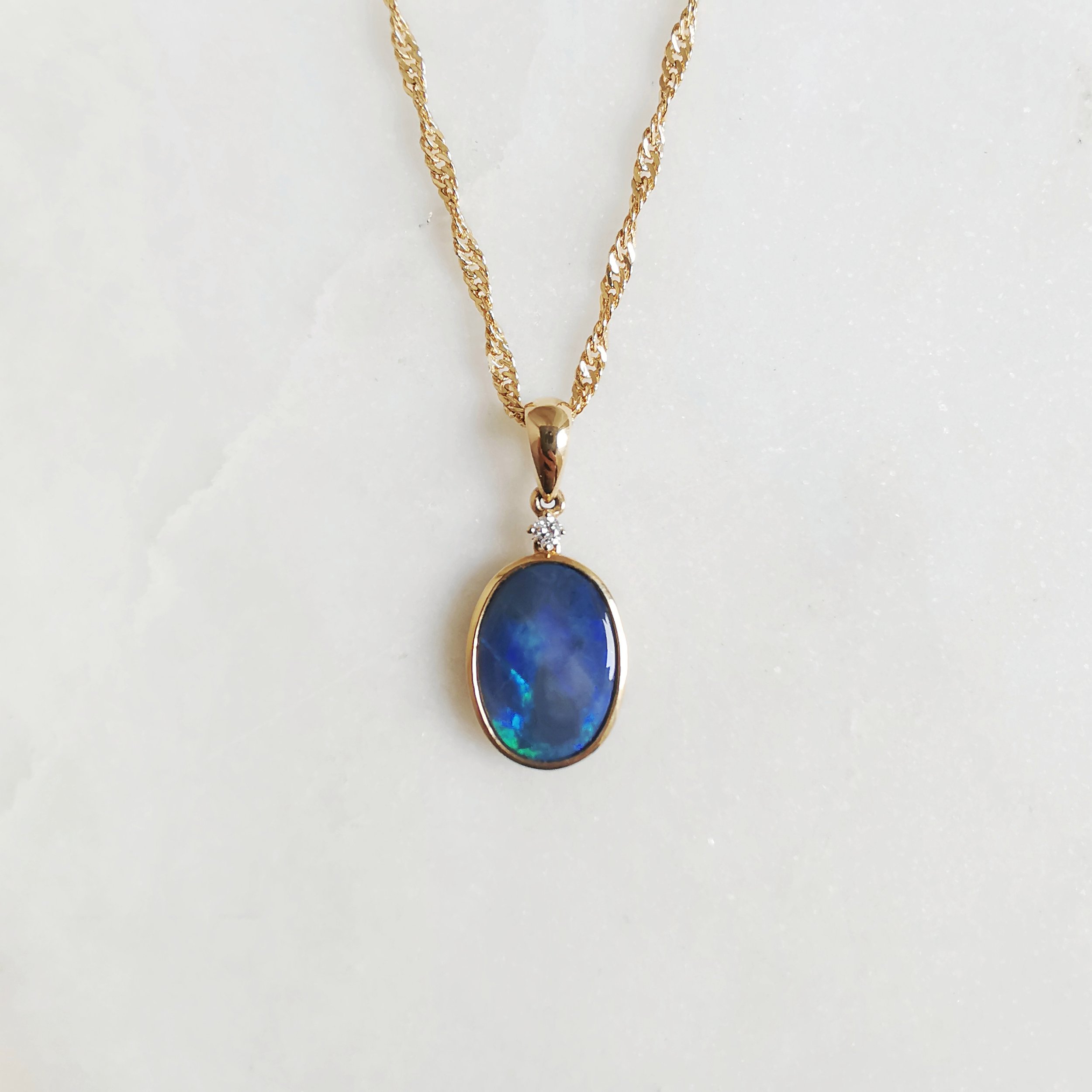 18K Ciel Solid Australian Black Opal Pendant with Diamond 1.jpeg