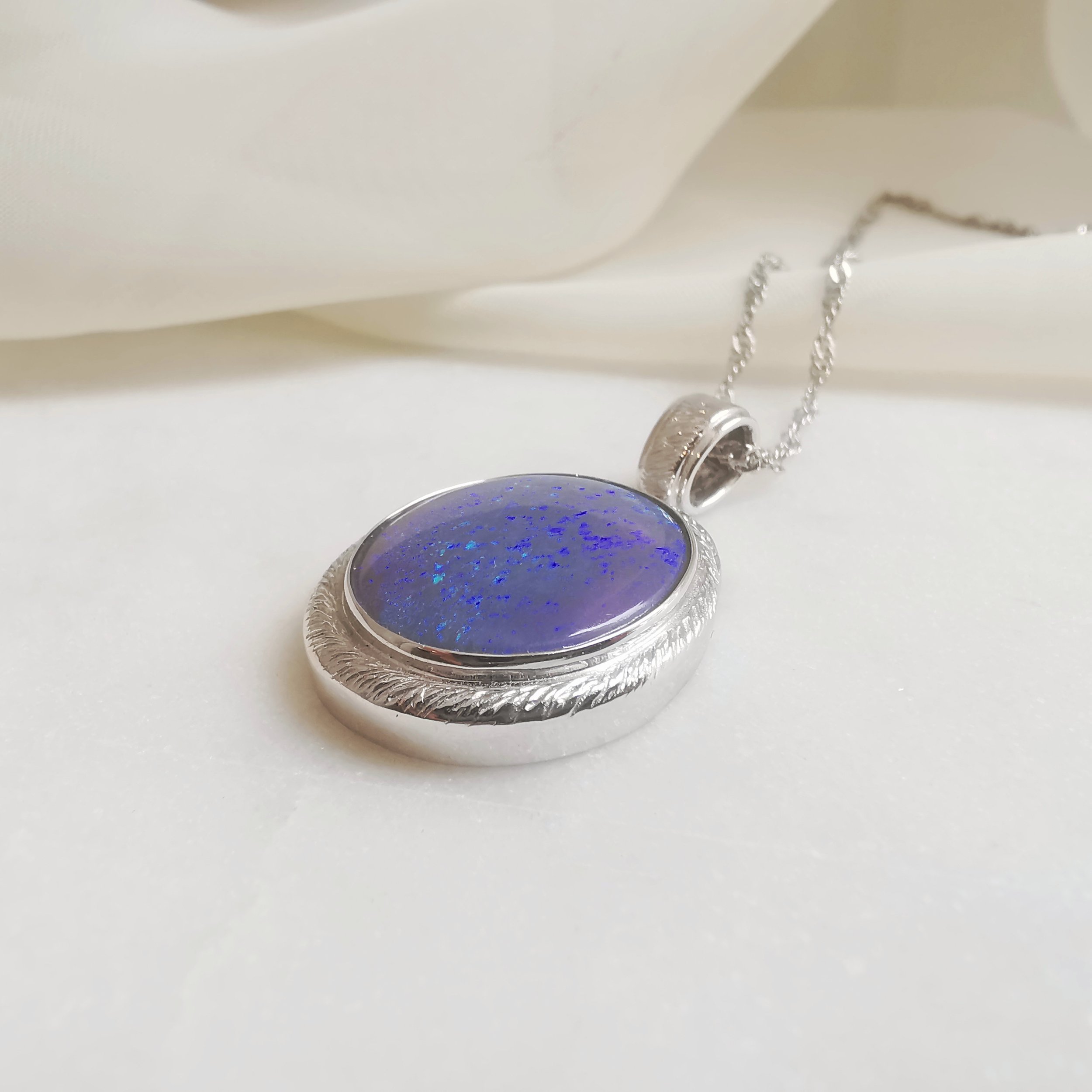 18K Nova Solid Australian Black Opal and Diamond Pendant 3.jpeg