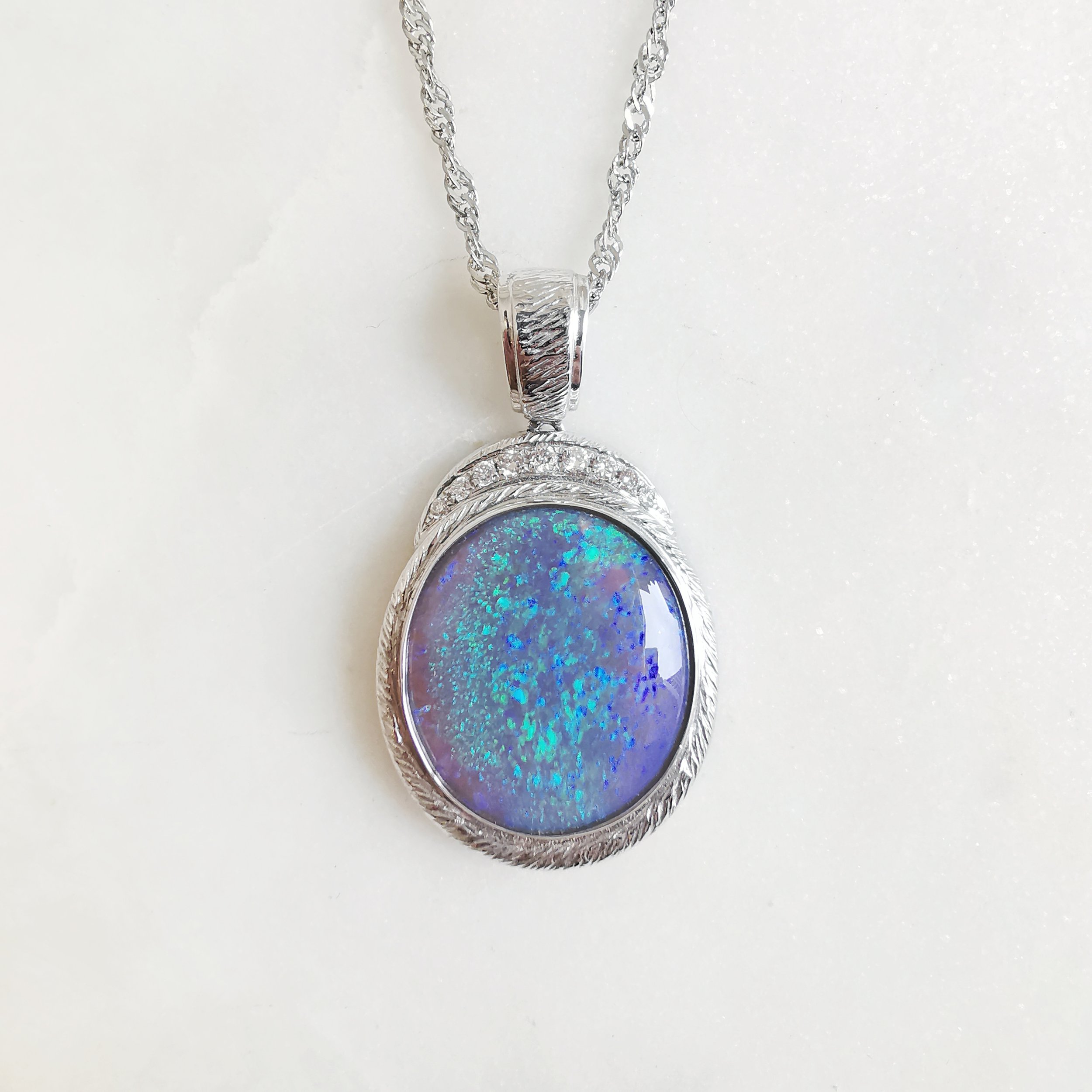 18K Nova Solid Australian Black Opal and Diamond Pendant 1.jpeg