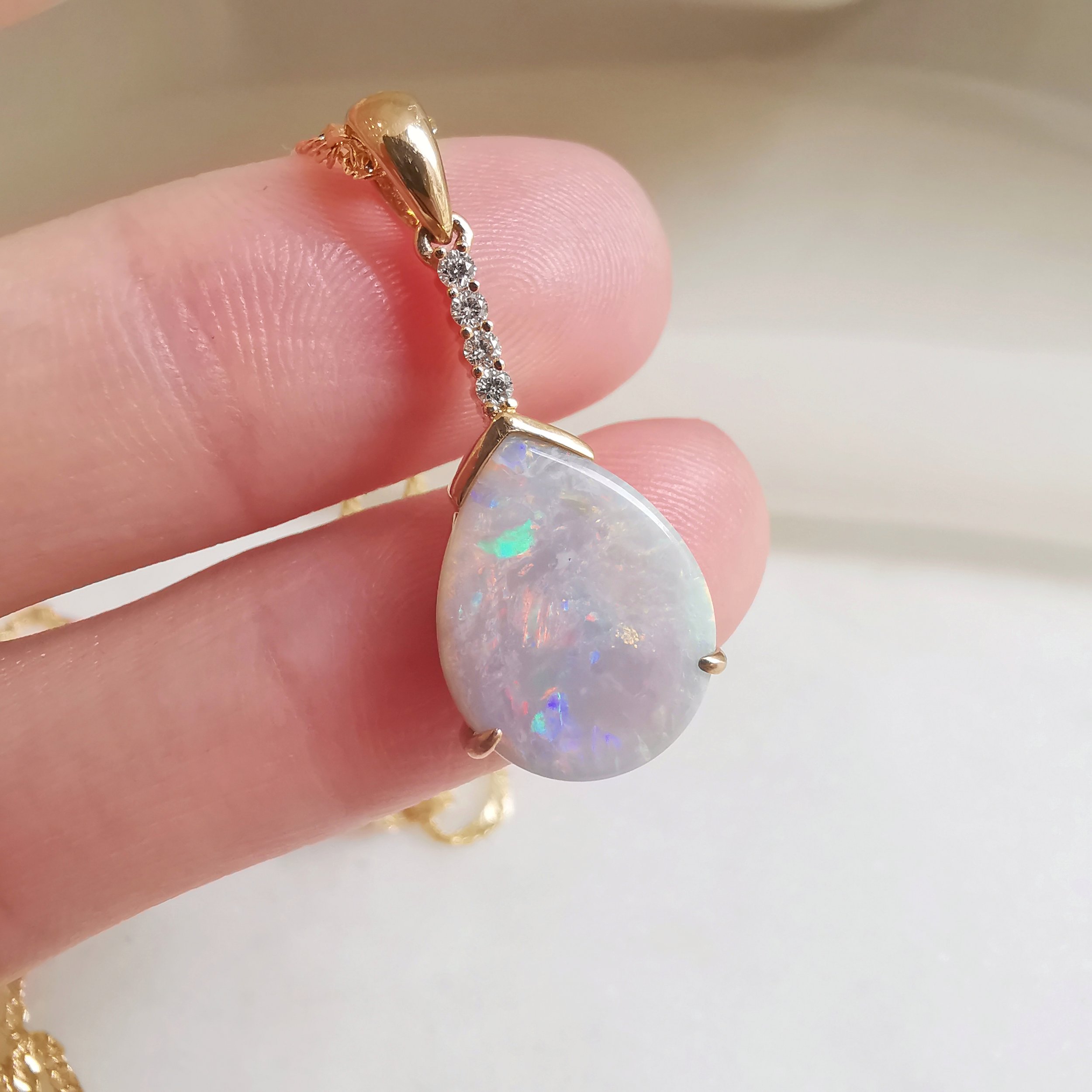 18K Valley Solid Australian Black Opal and Diamond Pendant 4.jpeg