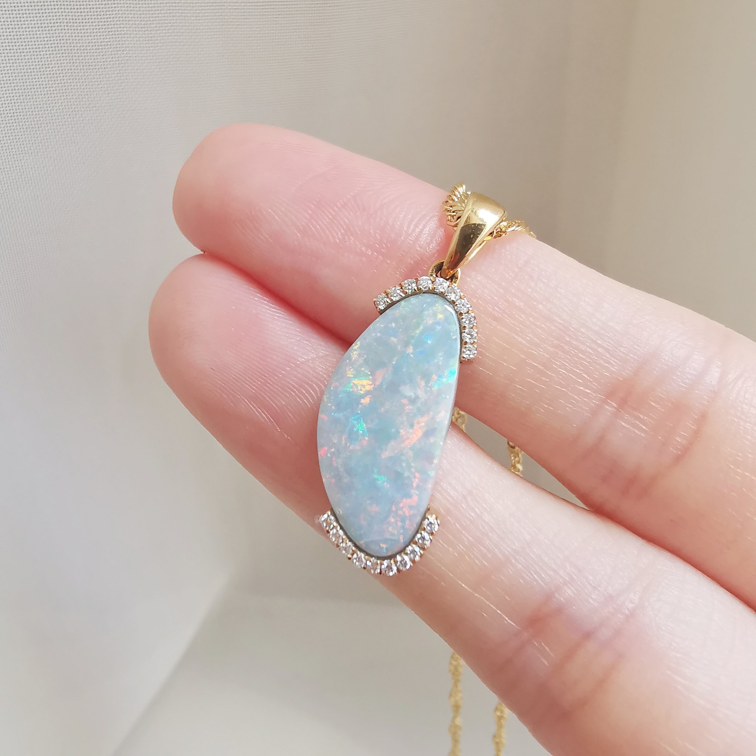 18K Heather Australian Black Opal and Diamond Pendant 2.jpeg