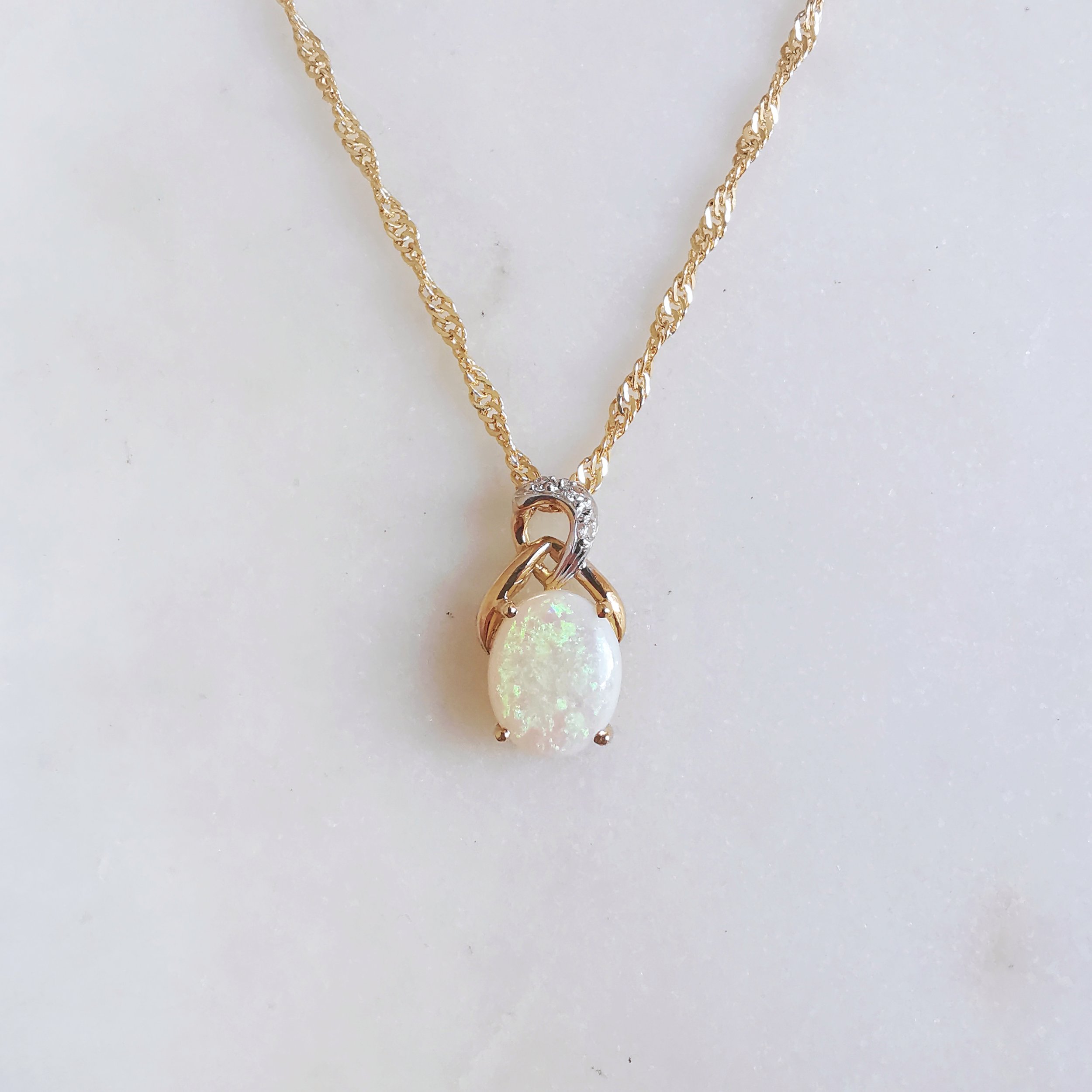 White Moon Opal Necklace Gold Filled 925 Sterling Silver Crescent Moon –  Avnis