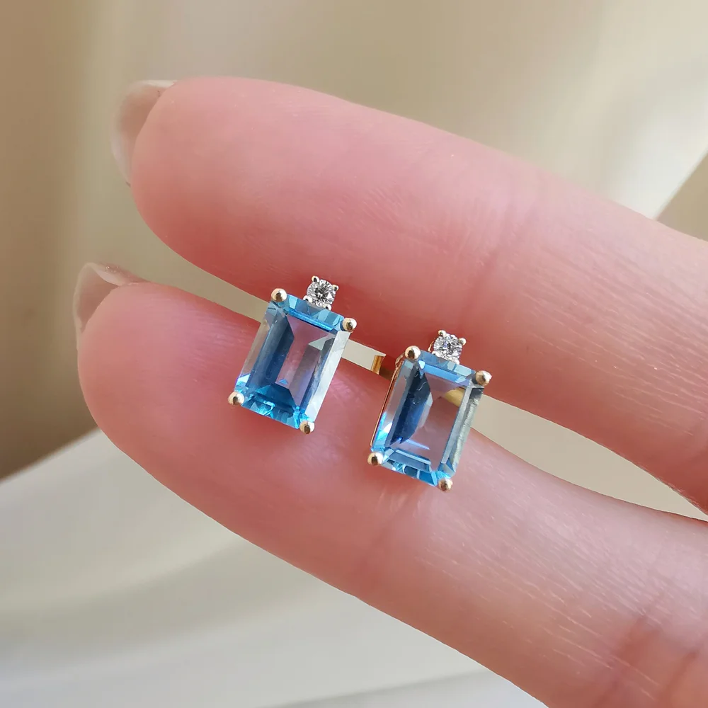 18K Chelsea Blue Topaz Earring — Lovélle Jewellery