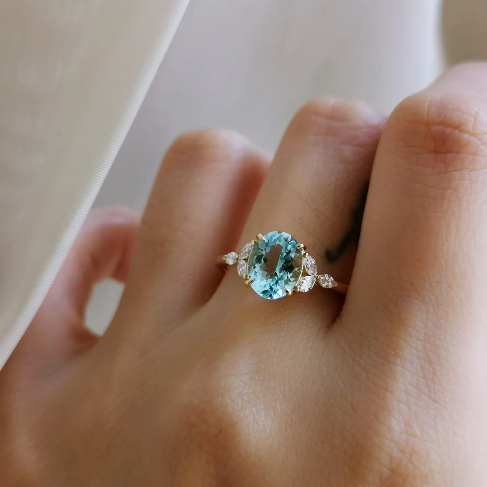 18K Enchanted Blue Aquamarine Ring — Lovélle Jewellery