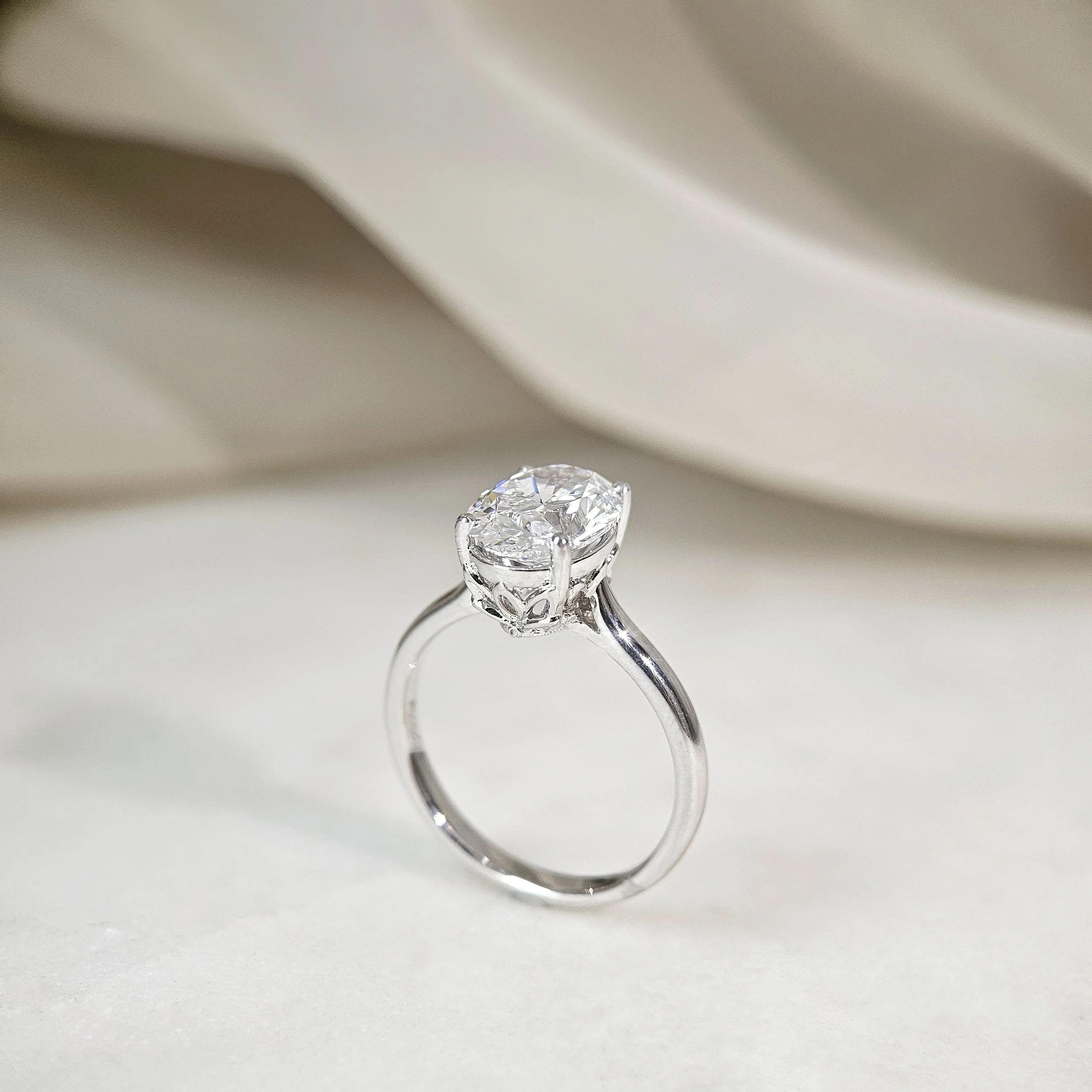 Waterlily Platinum Diamond Ring