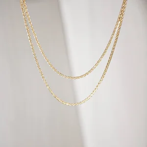 mens necklace 14K Gold Foxtail Chain