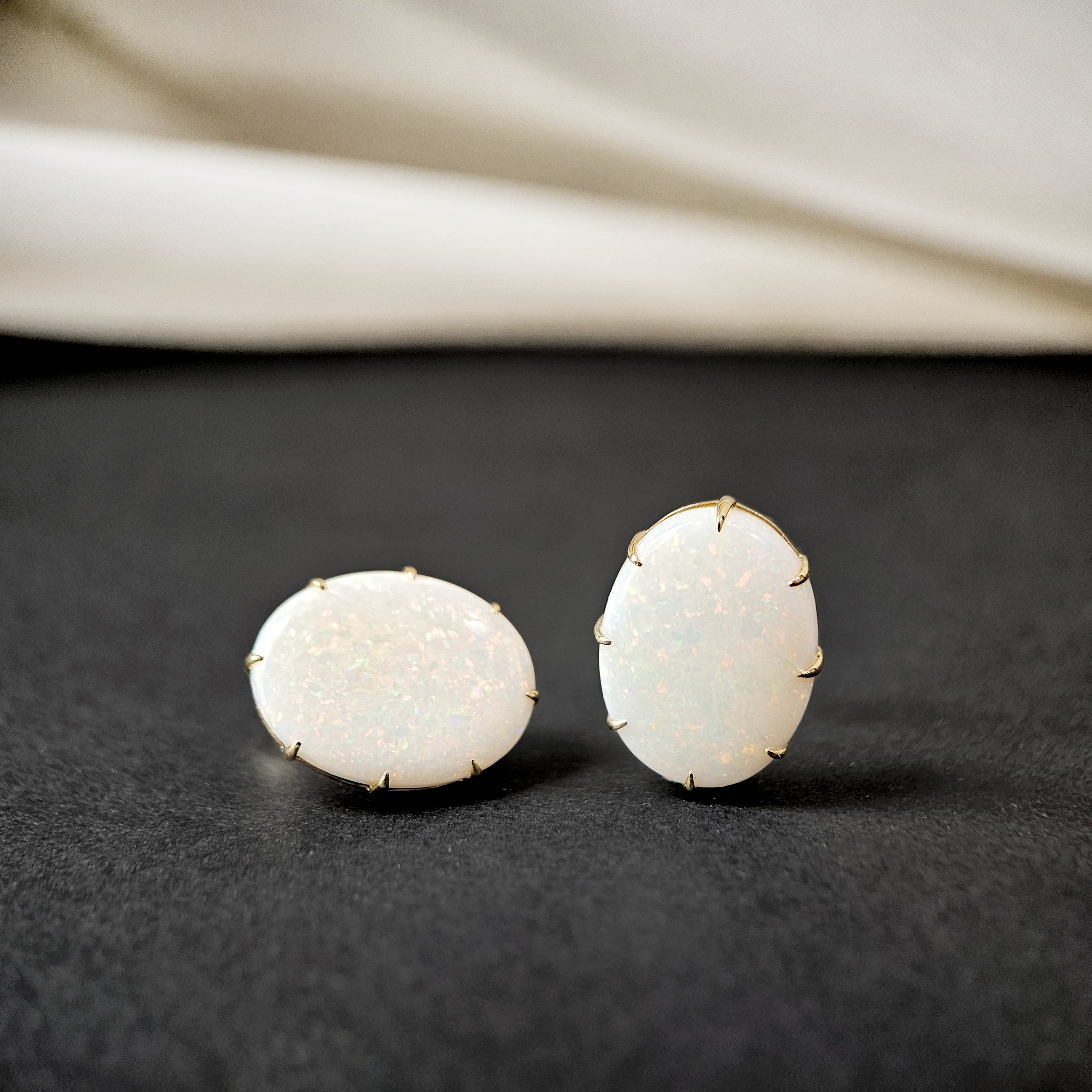 Pearlmist Opal Stud Earrings