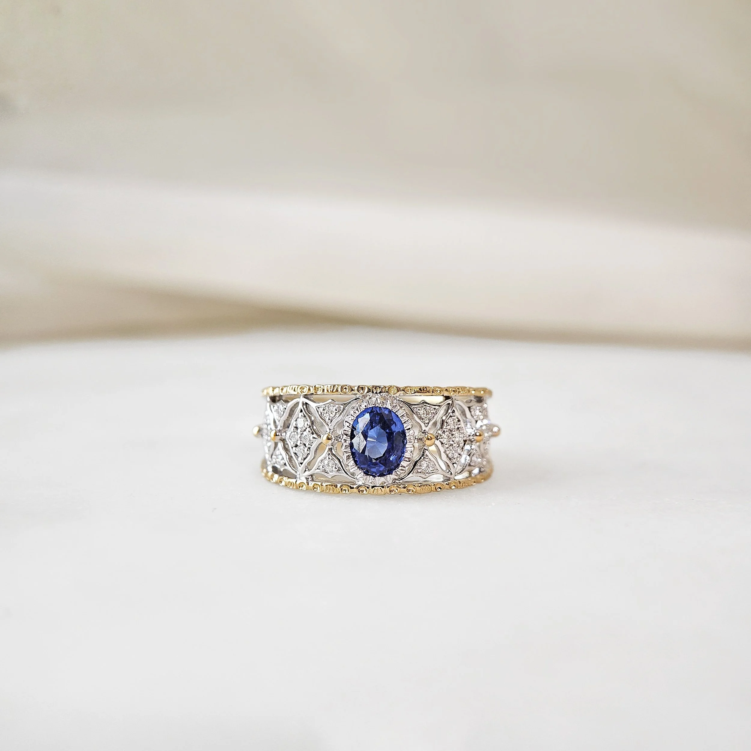 Lace Blue Sapphire Ring