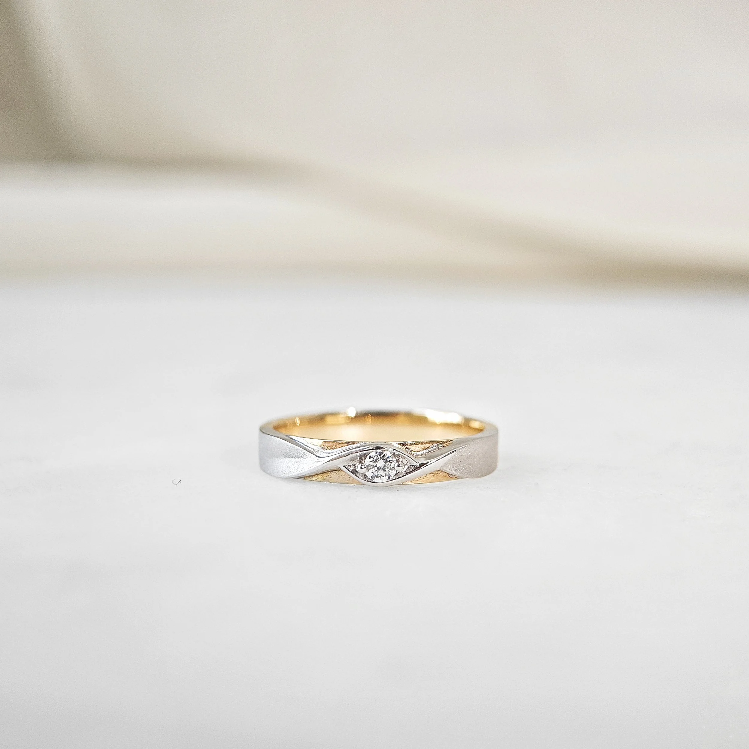 Tie My Heart Two-Tone Diamond Band