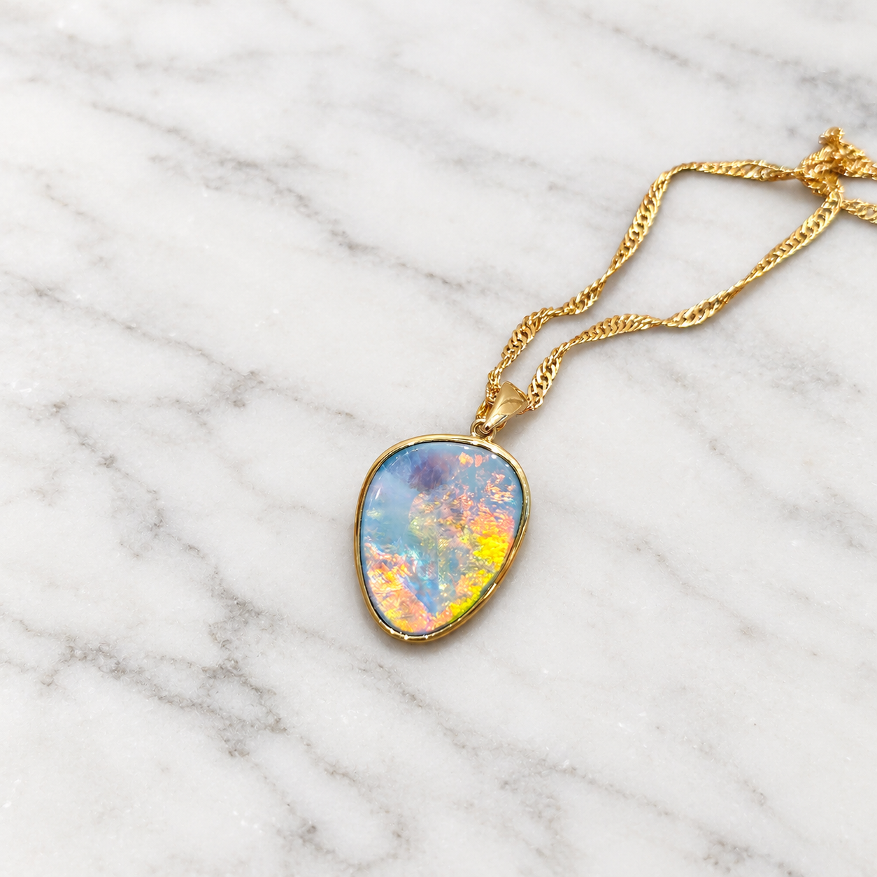 Kaleido Scope Marine Doublet Opal Pendant