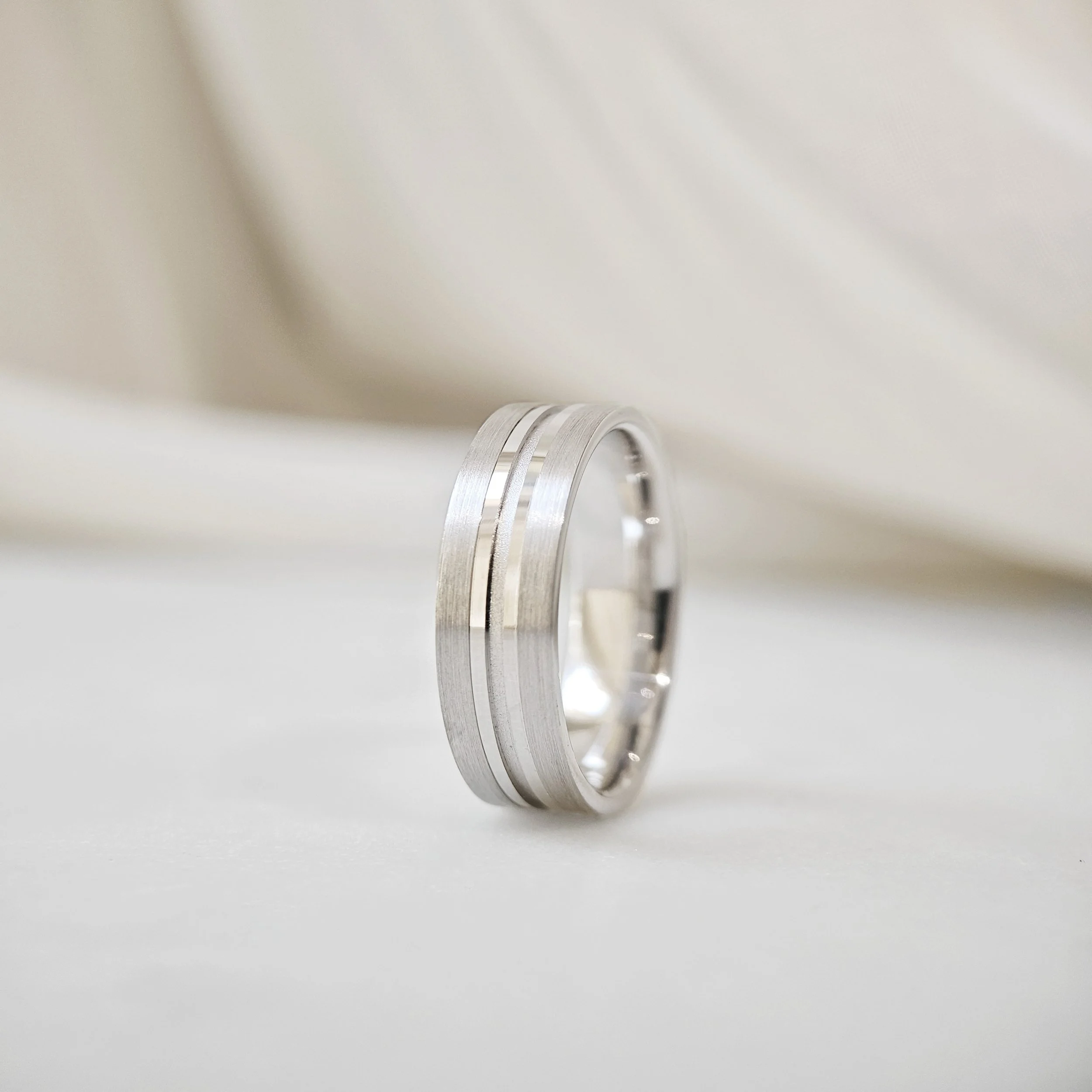 Twinline Sterling Silver Men's Band