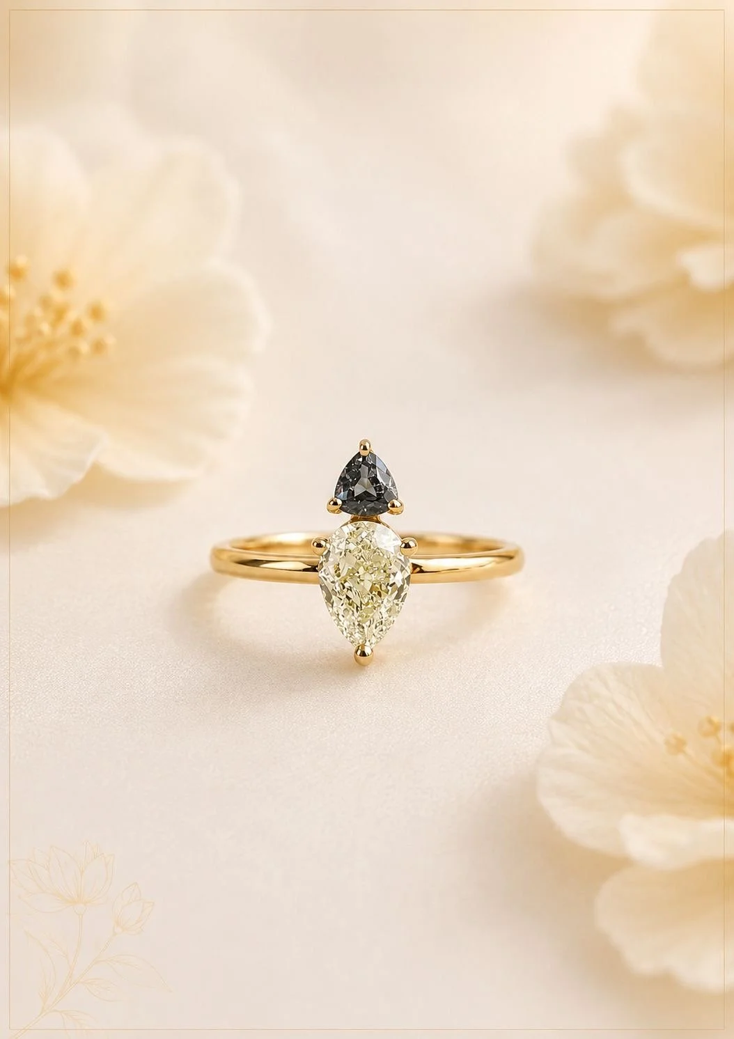 Twin Pear Ring (Custom Made ONLY 4-6 Weeks)