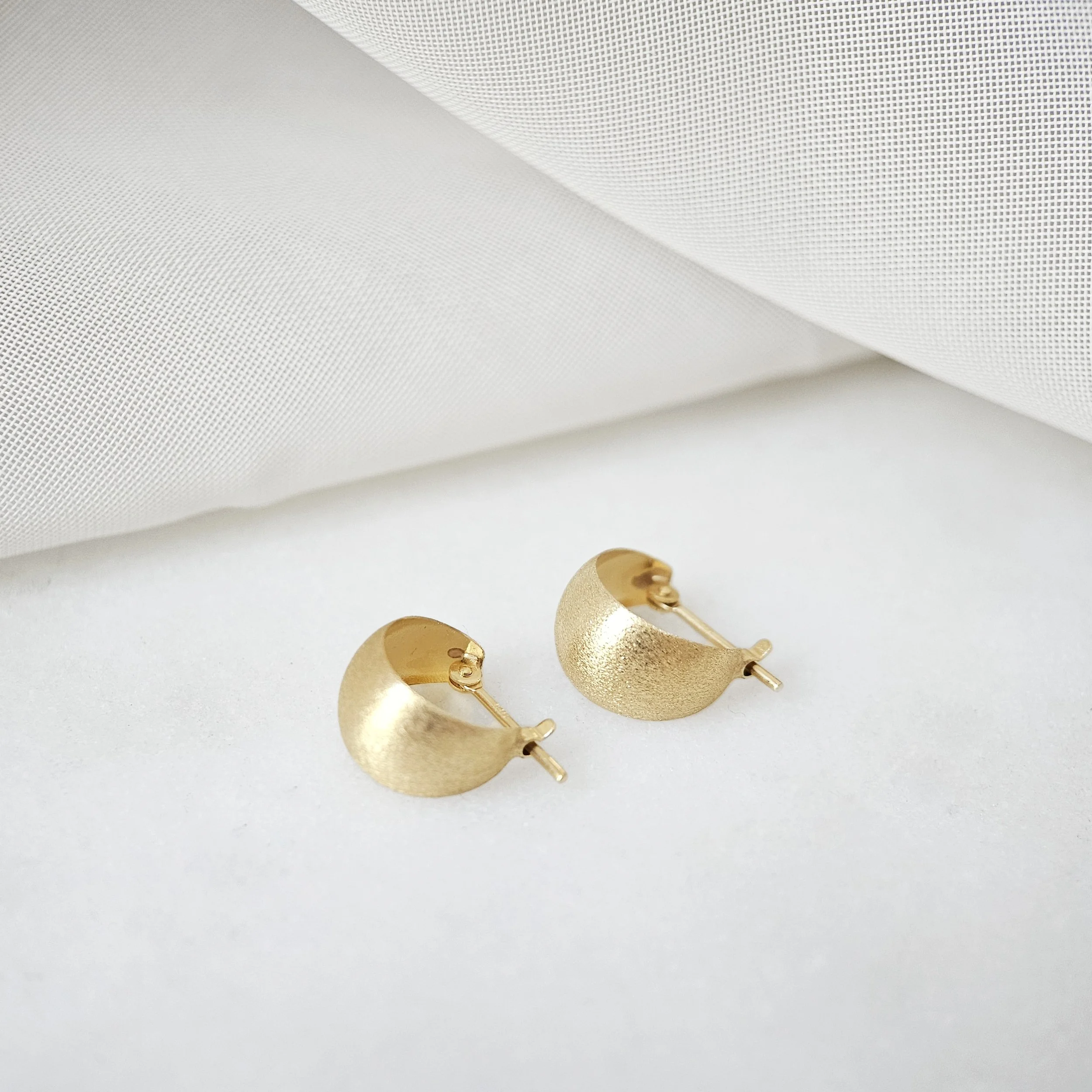 Brushed Dome Earrings