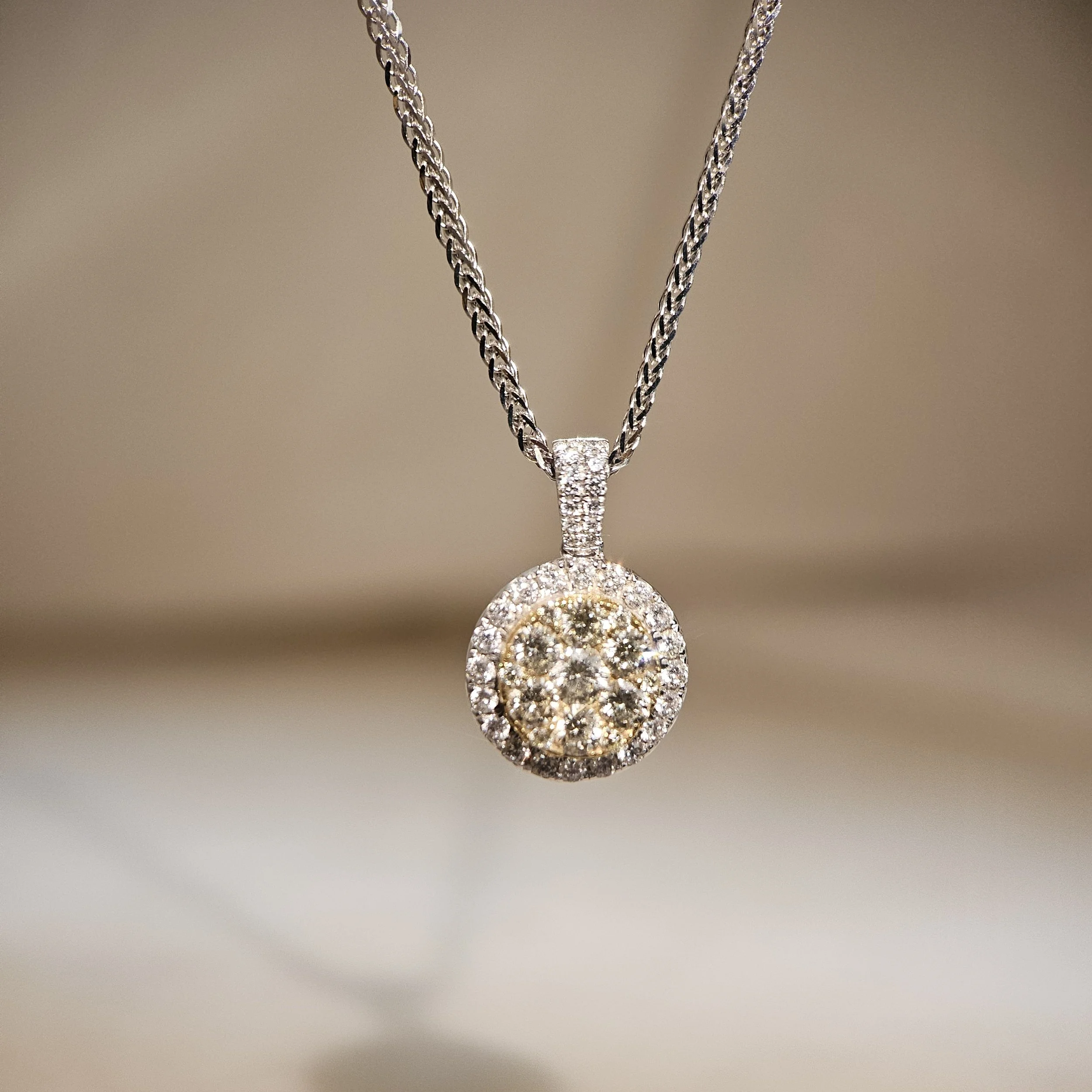 Constellation Diamond Cluster Halo Pendant