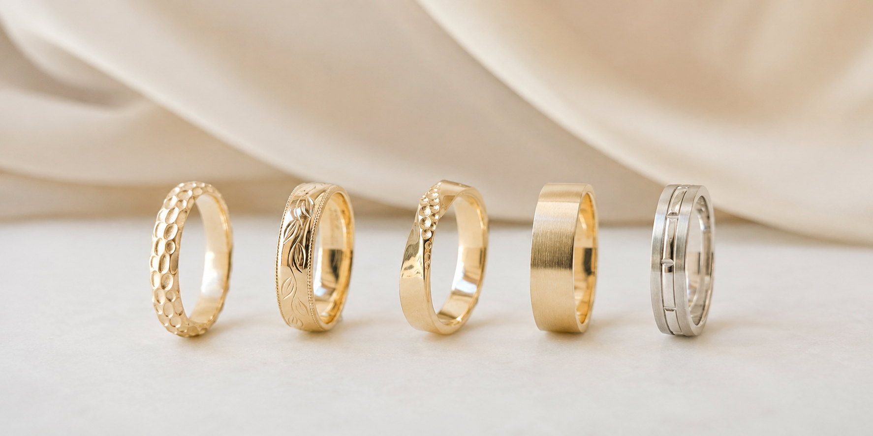 Men's gold and silver wedding bands