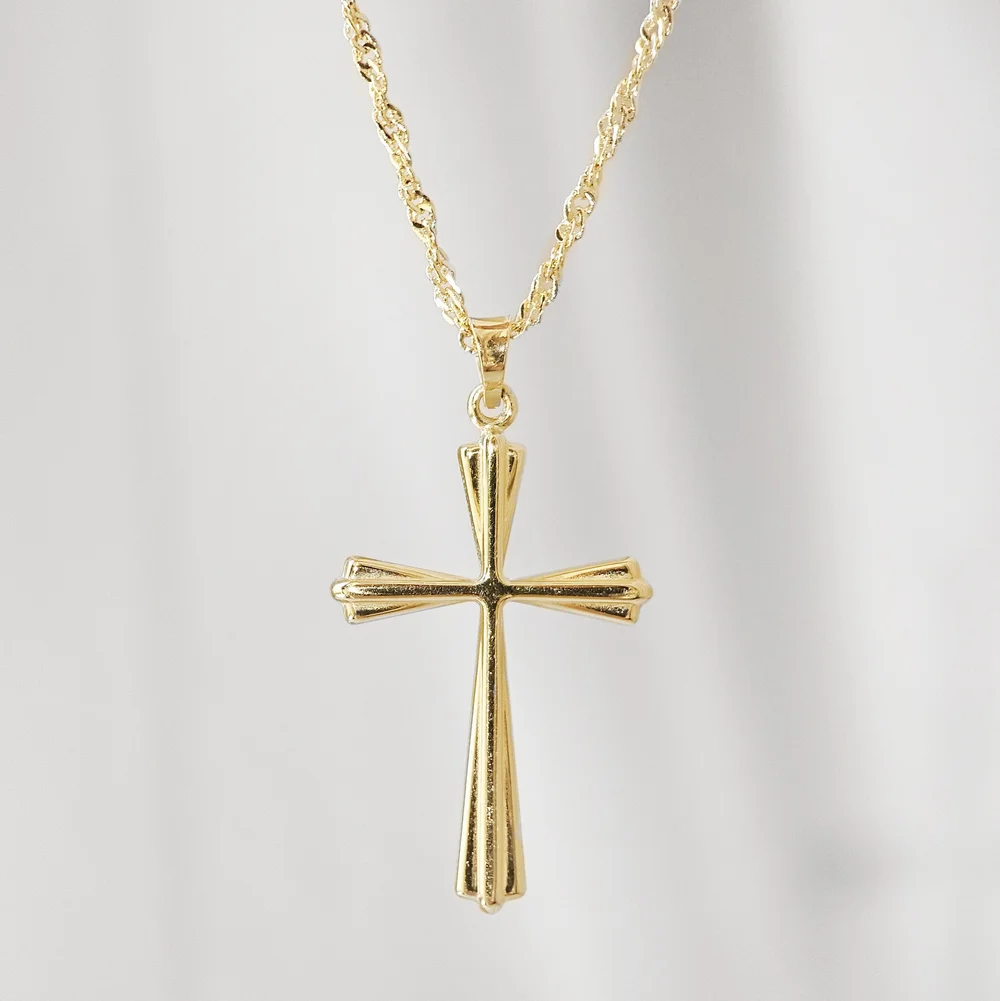 18K Radiant Gold Cross Pendant — Lovélle Jewellery - Main Image