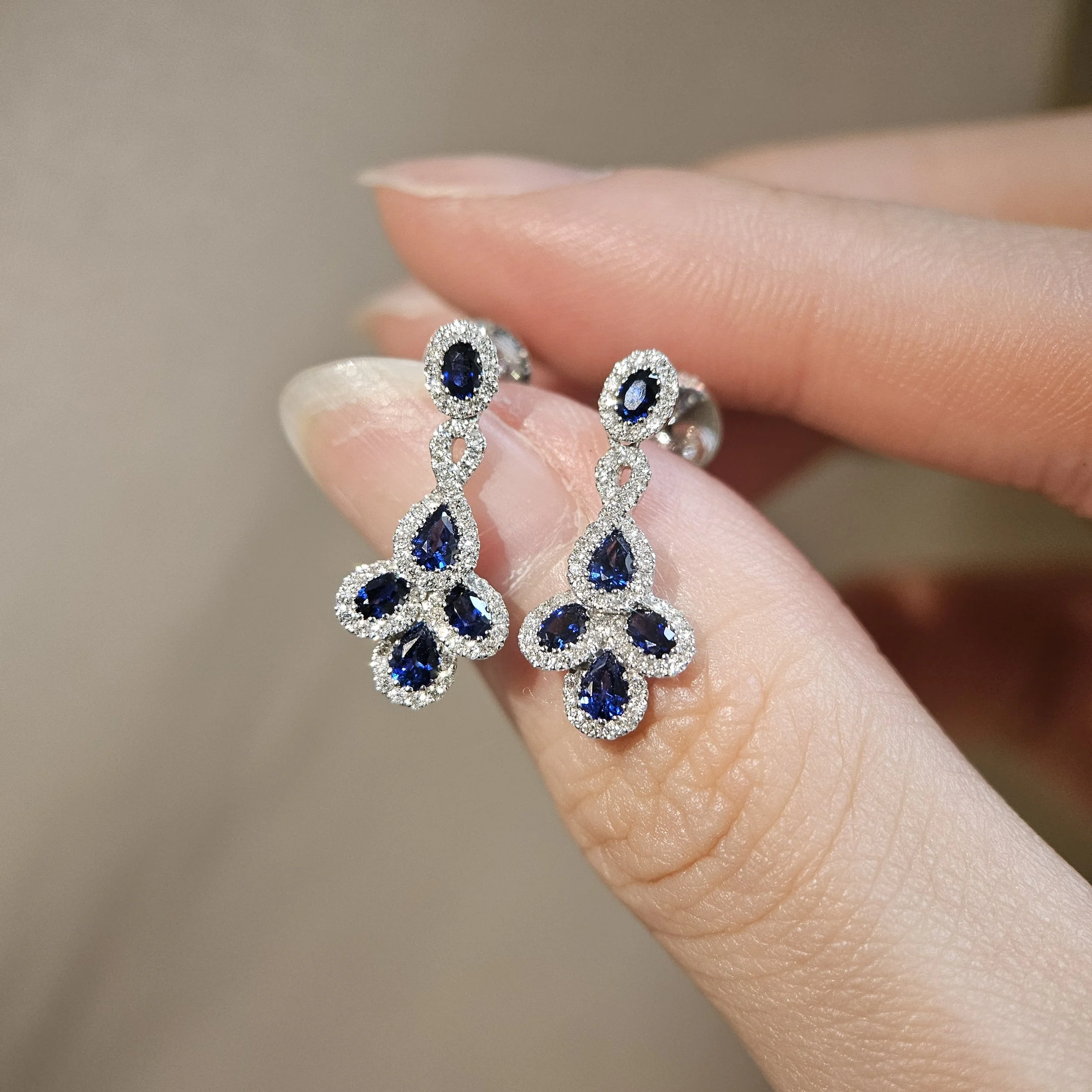 Watersong Blue Sapphire Drop Earrings