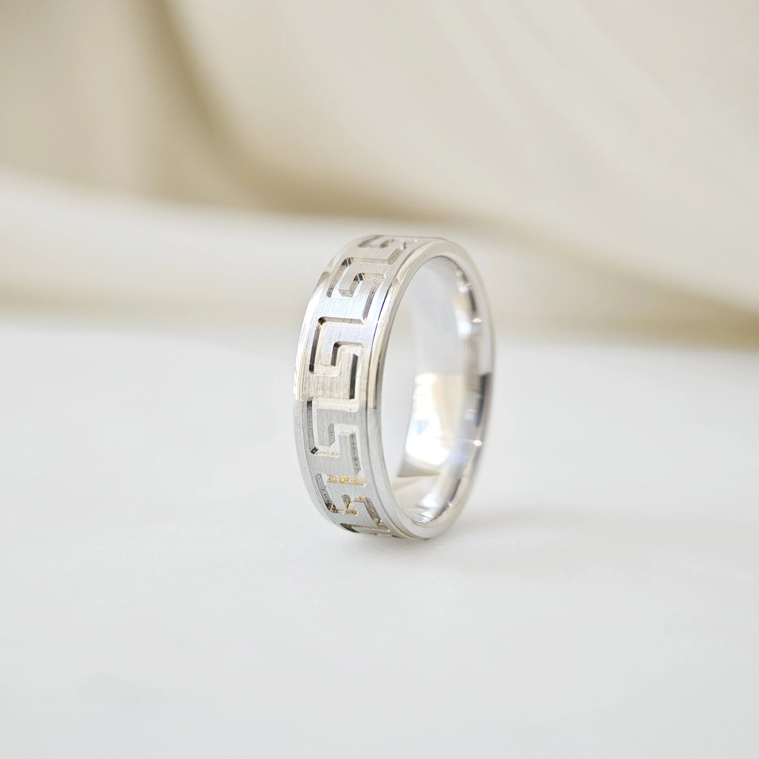 Labyrinth Sterling Silver Men's Band