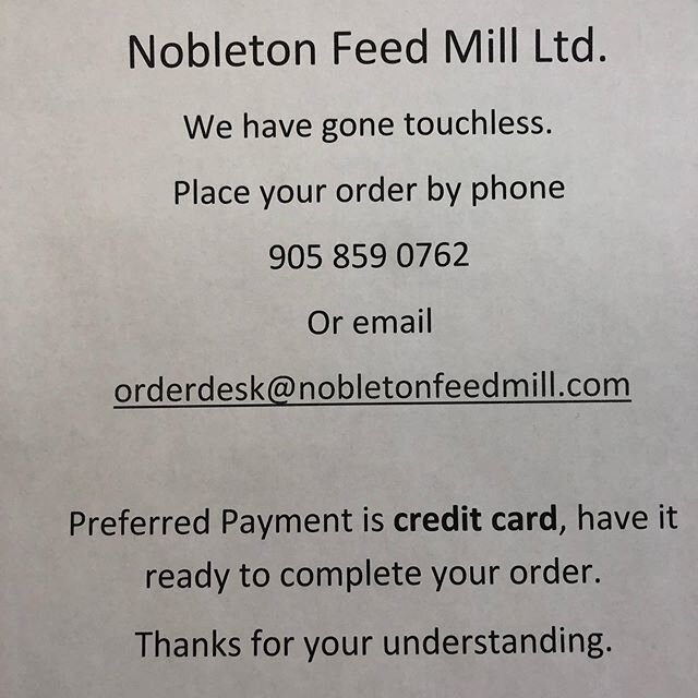 So last week we closed the store to walk in trade. We have gone touch less. Order by phone or online. Payment can be done by credit card and we will set the product out on the dock. Thanks again, as we are practicing social distancing and safety.