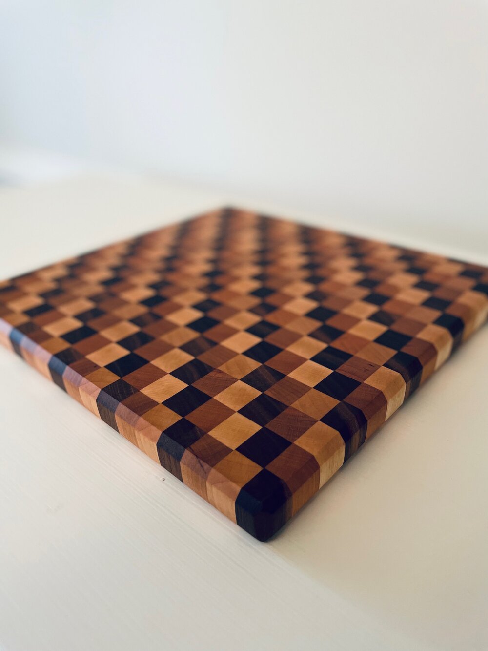 triple checker end grain cutting board - The Fine Grainery